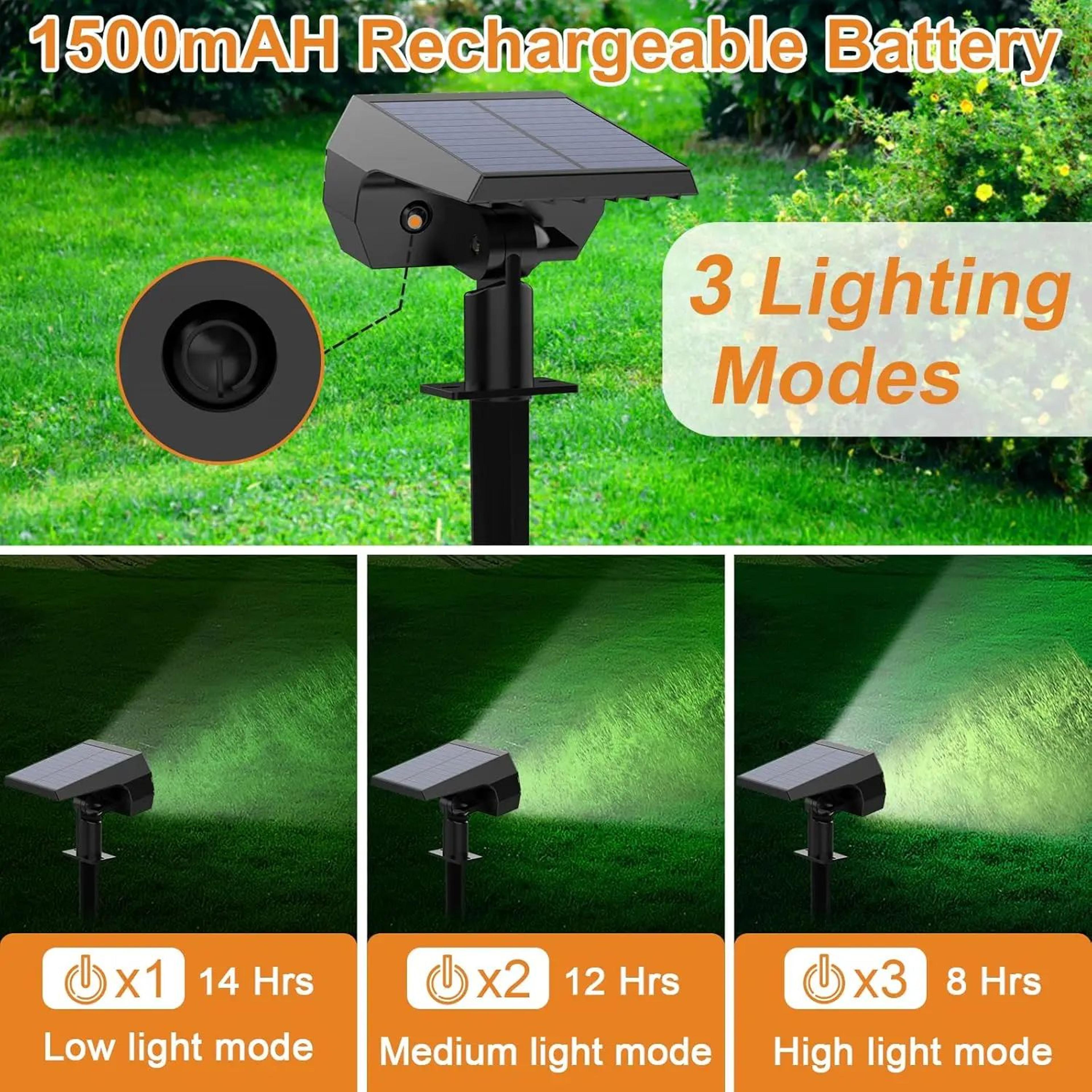 52 LED Solar Landscape Spotlights With 3 Lighting Modes IP65 Waterproof 2