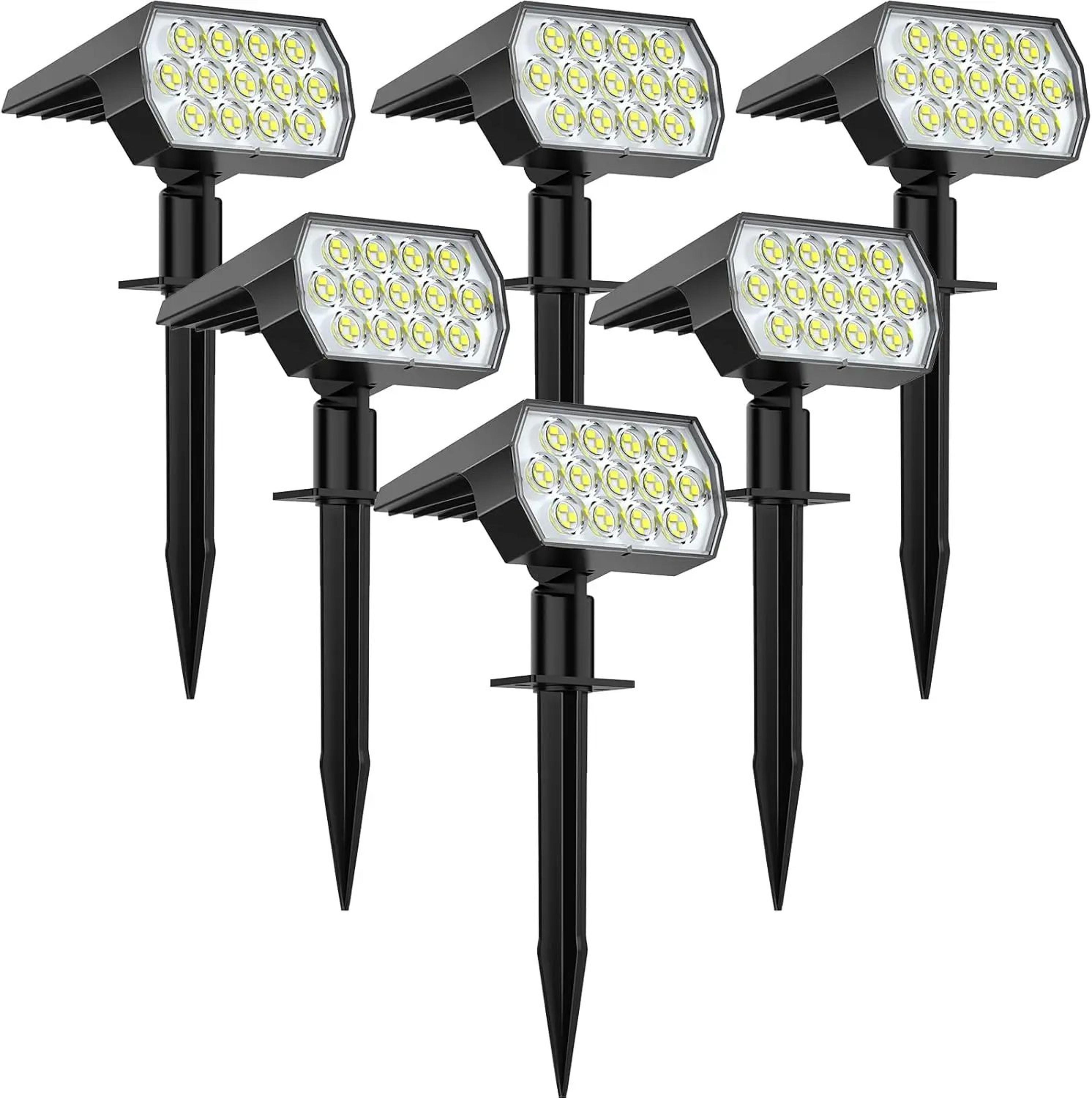 52 LED Solar Landscape Spotlights With 3 Lighting Modes IP65 Waterproof 0