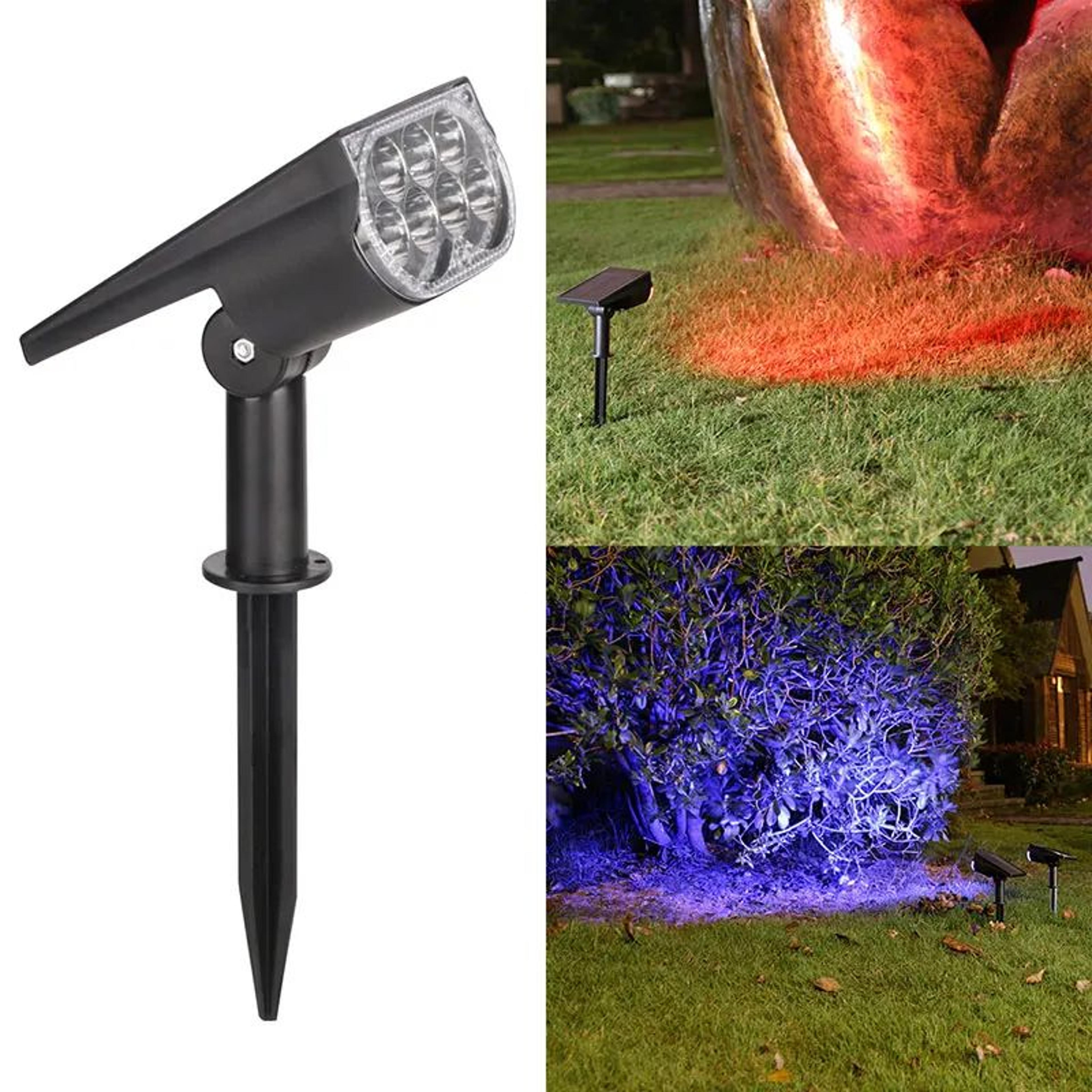 Solar Landscape Spotlights With Ground And Wall Mount Auto On Off LED Lights 8