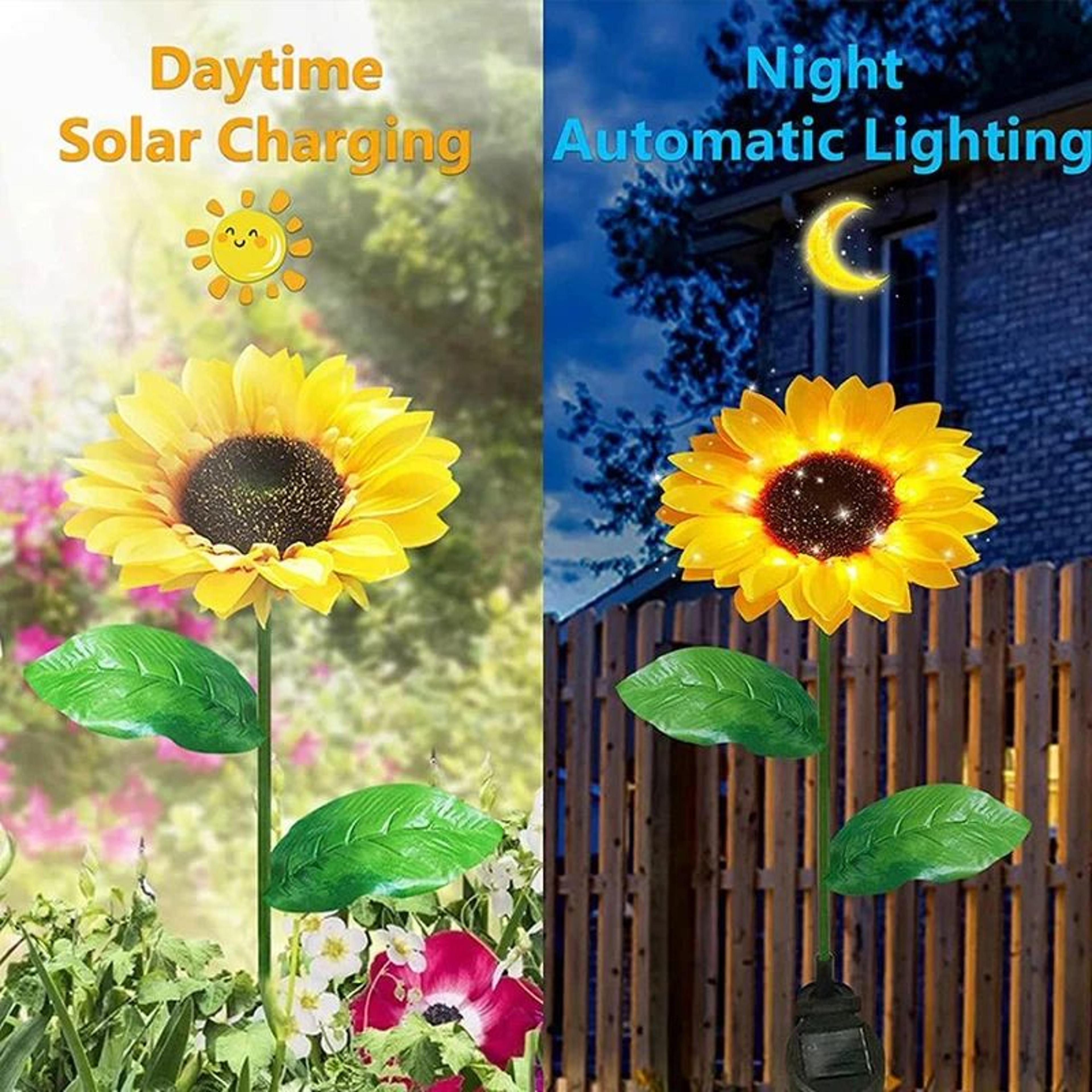 Solar Sunflower Garden Lights Waterproof LED Landscape Flower Lamp 4