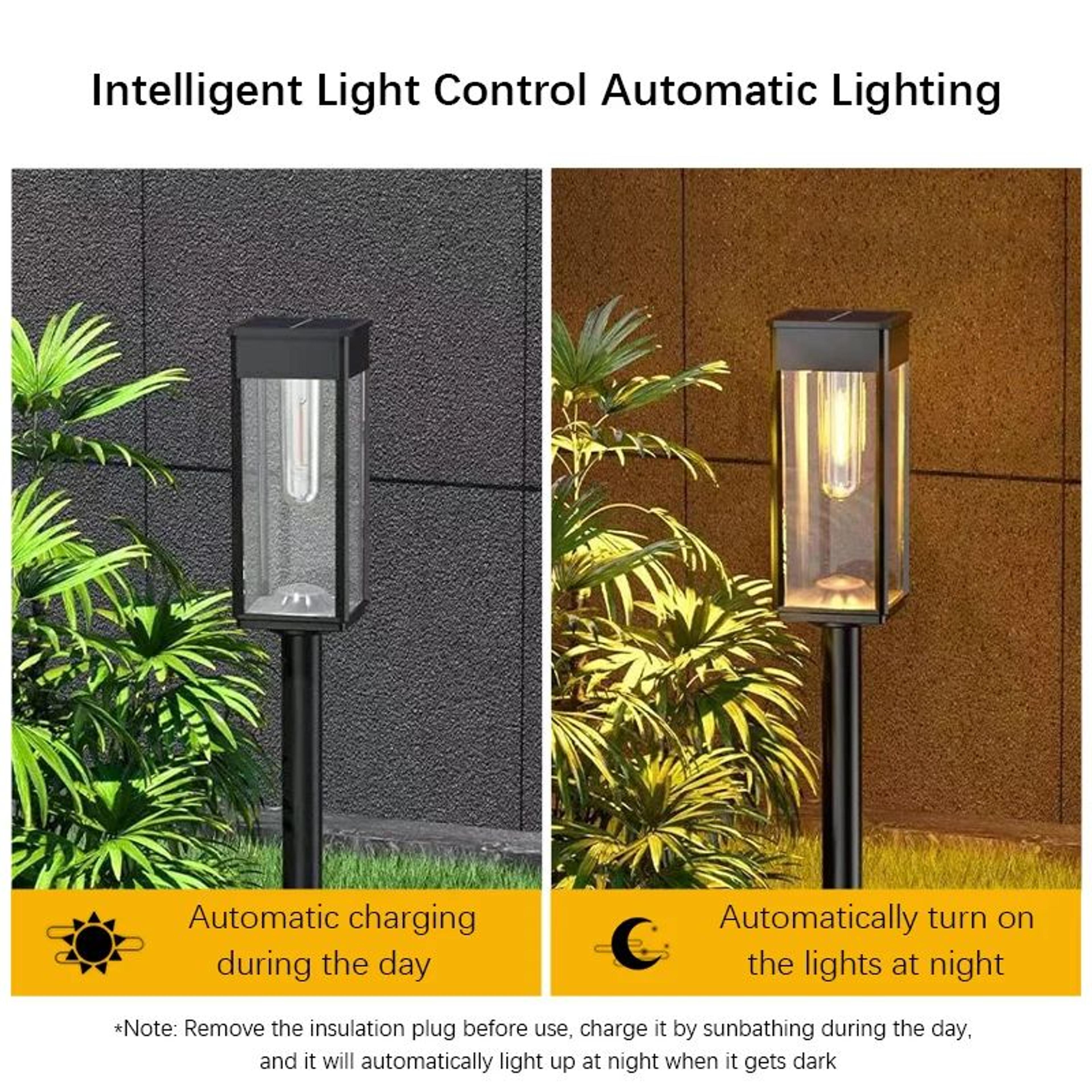 2 Pack Solar Outdoor Pathway Lights IP65 Waterproof LED Landscape Lawn Lamps 1