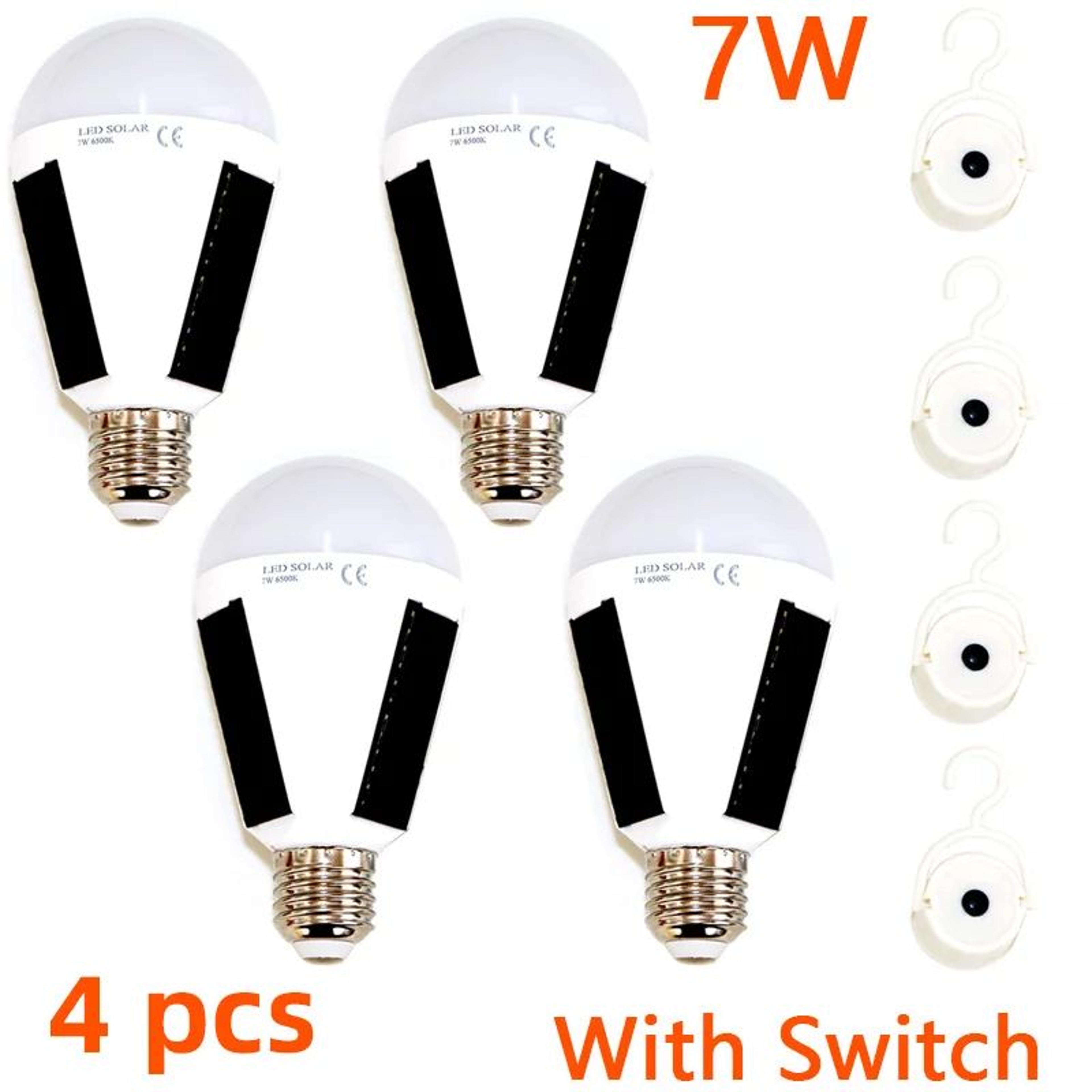 E27 Rechargeable Solar LED Bulb 7W 12W Emergency Camping Light 6