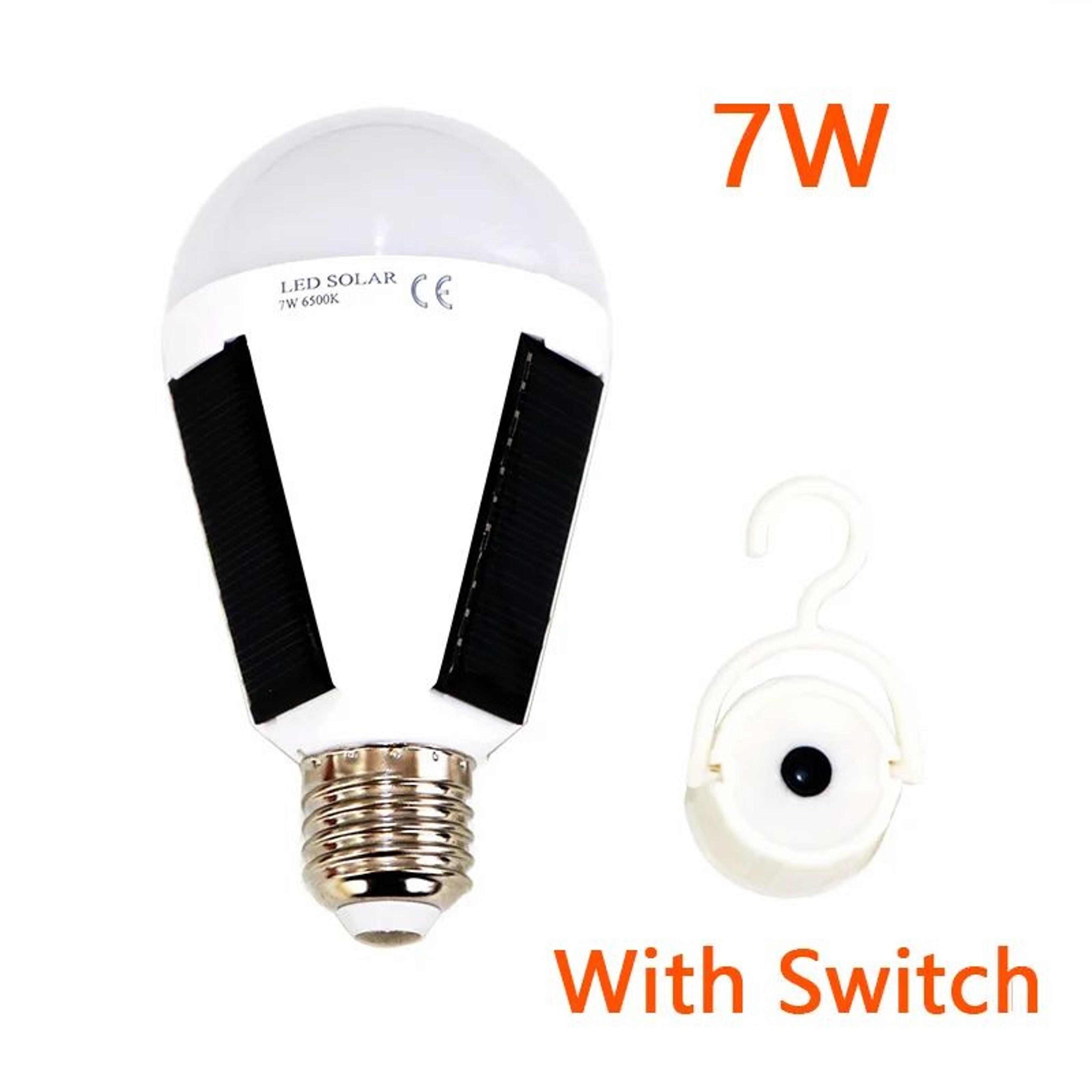 E27 Rechargeable Solar LED Bulb 7W 12W Emergency Camping Light 10