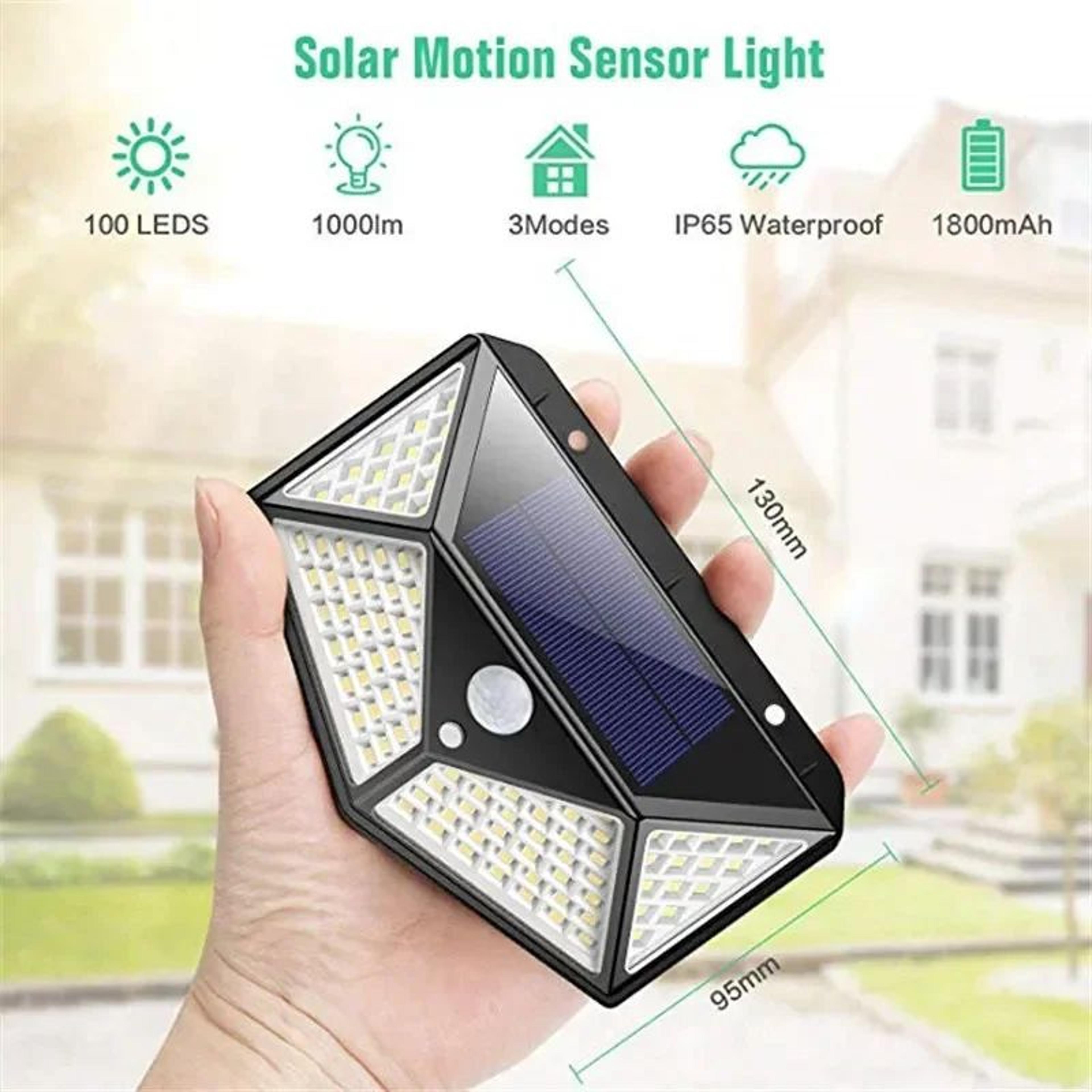 100 LED Solar Motion Sensor Wall Light  4Sided IP65 Outdoor Security Light 2