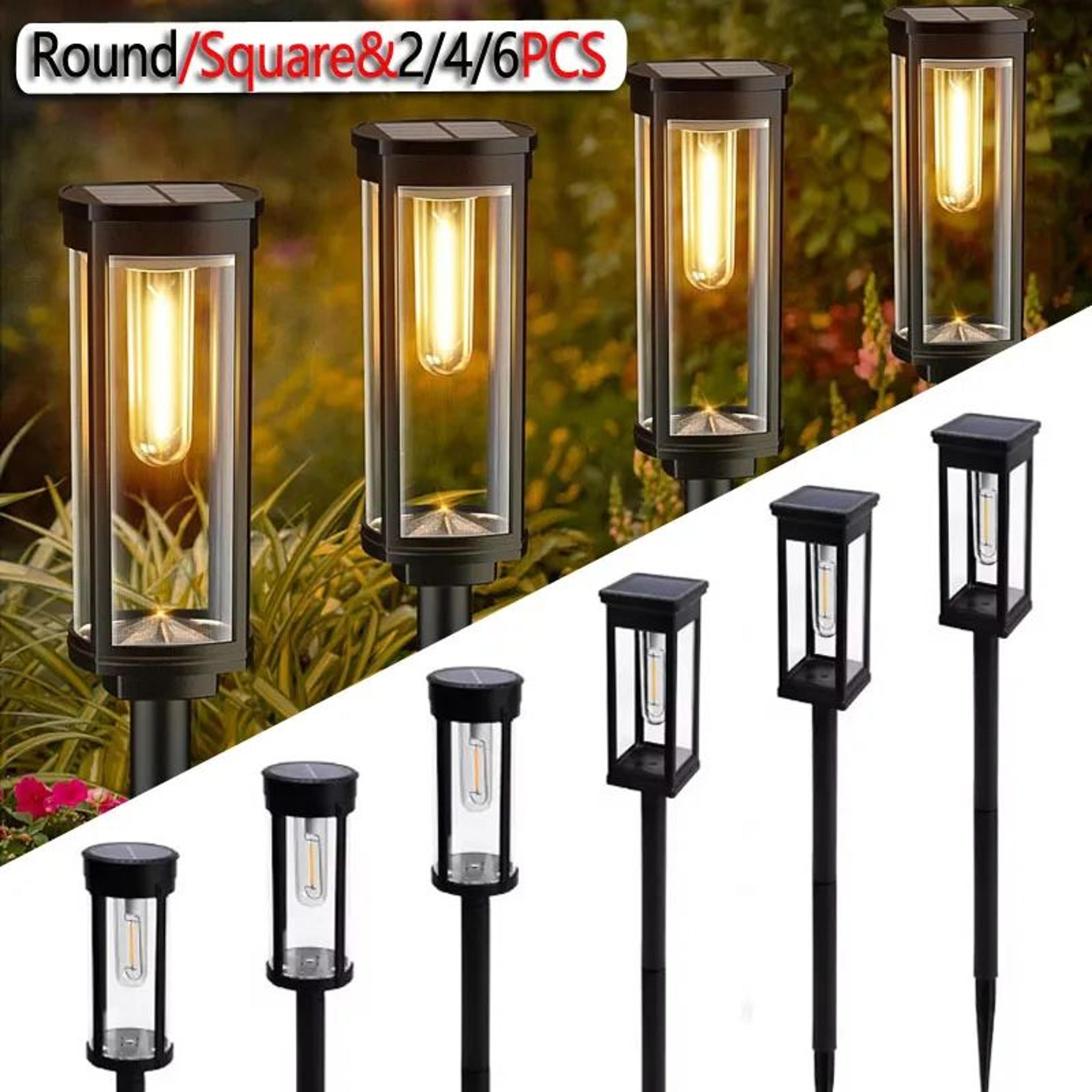Retro Solar Pathway Lights  Warm White IP65 Waterproof Garden Stake Lights 246PCS 0