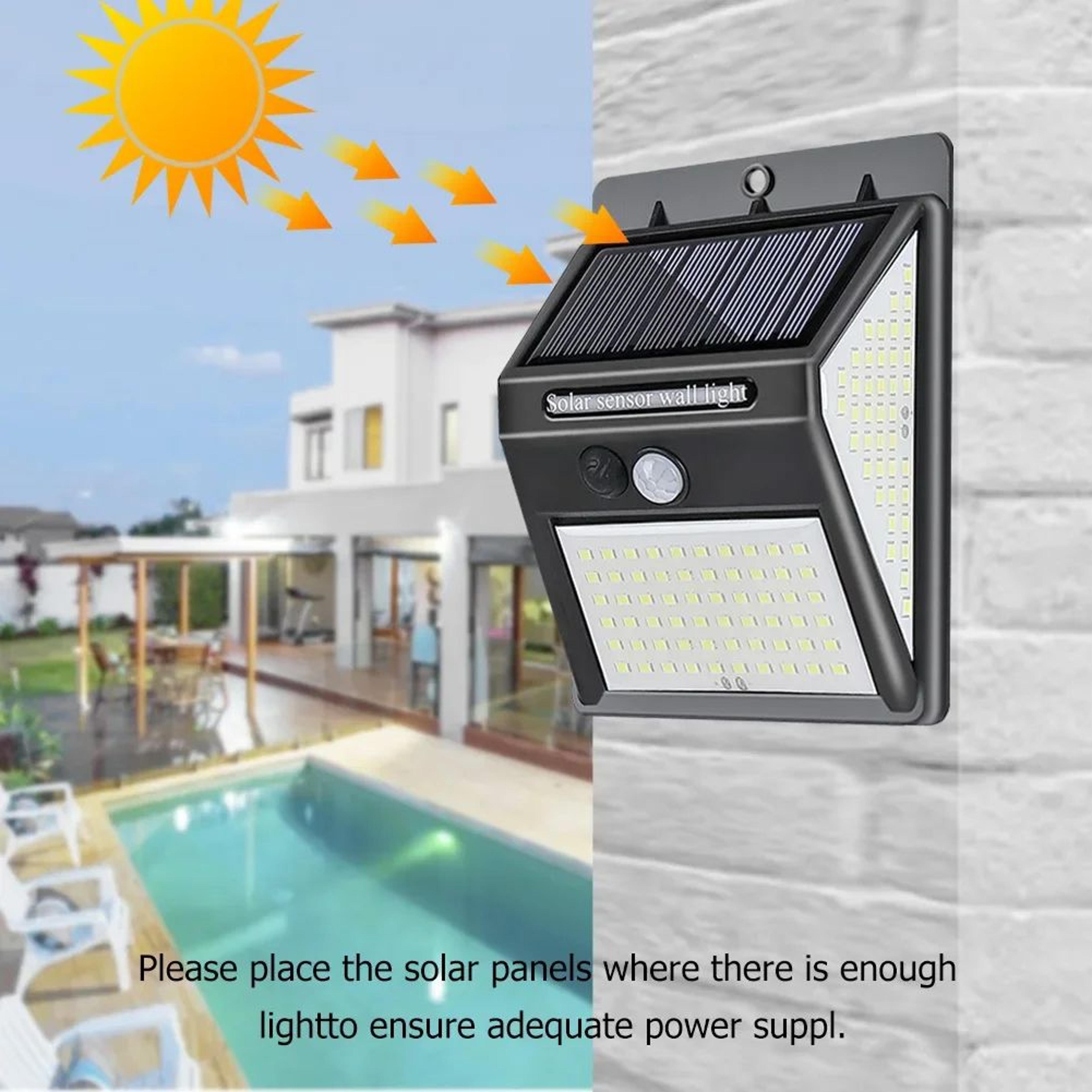 144 LED Solar Motion Sensor Wall Light  IP65 Waterproof Outdoor Security Lamp 3