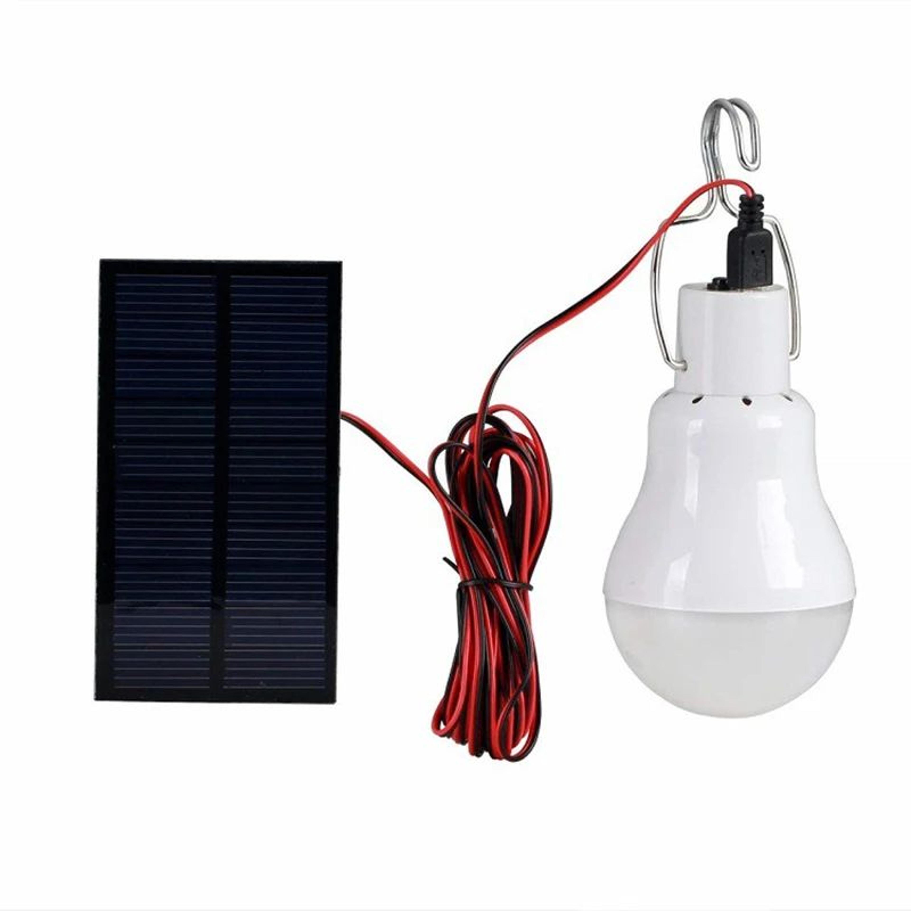 LED Solar Bulb With Hook Rechargeable Waterproof Camping Light For Garden And Emergency Use 0