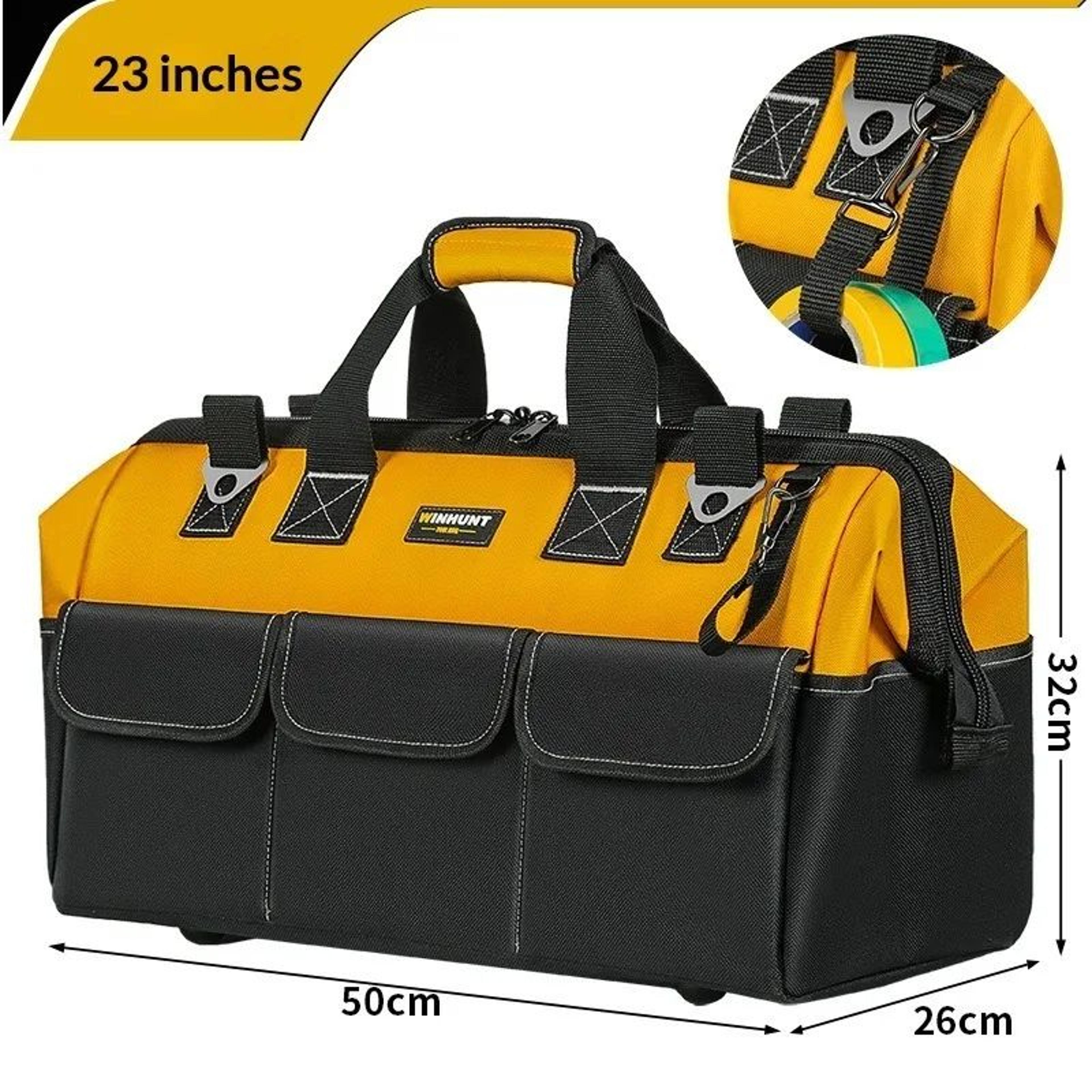 Heavy Duty MultiPocket Tool Bag With Reinforced Bottom For Electricians And DIY 10