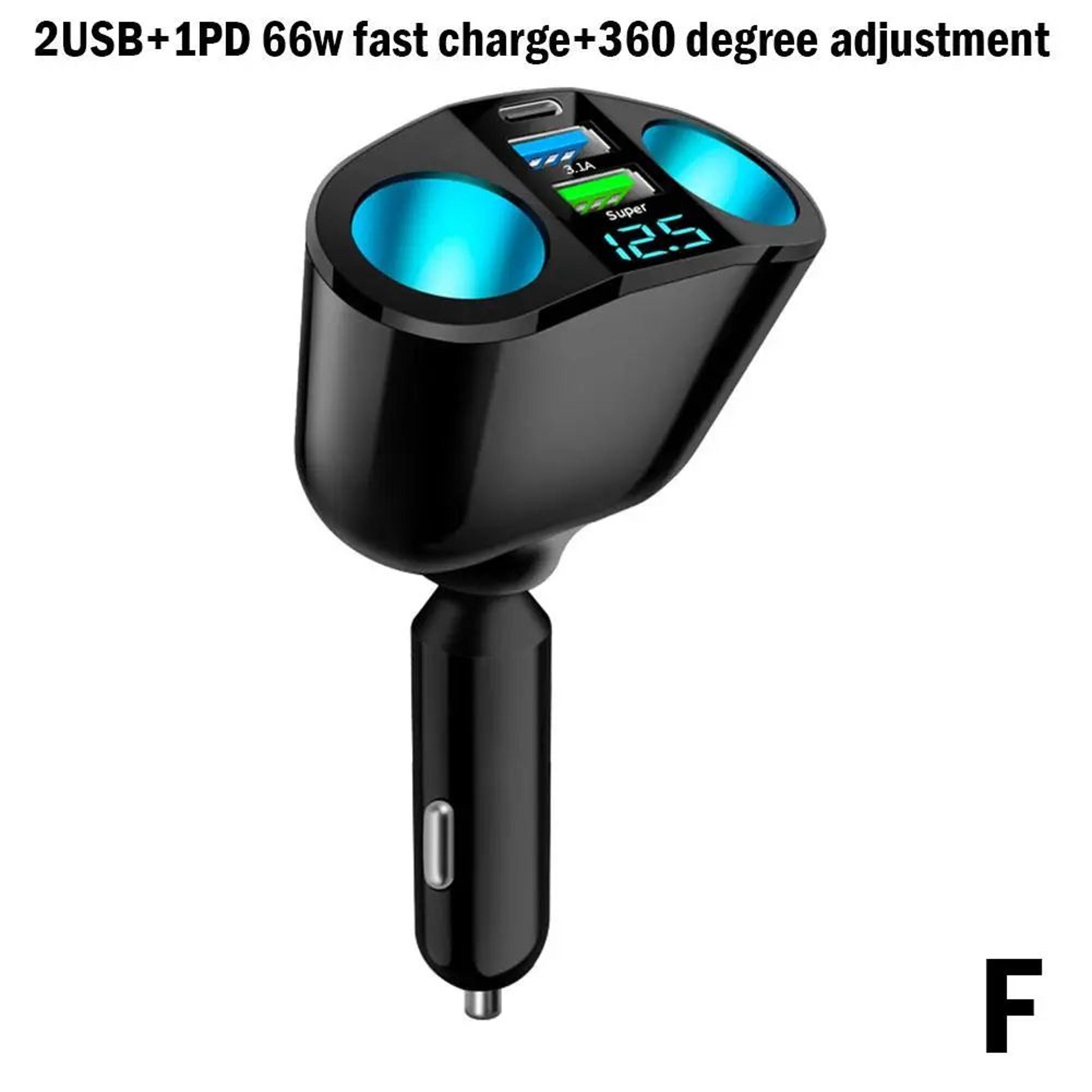 12V24V Car Cigarette Lighter Socket Splitter With PD QC30 Fast Charging And Voltage Display 9