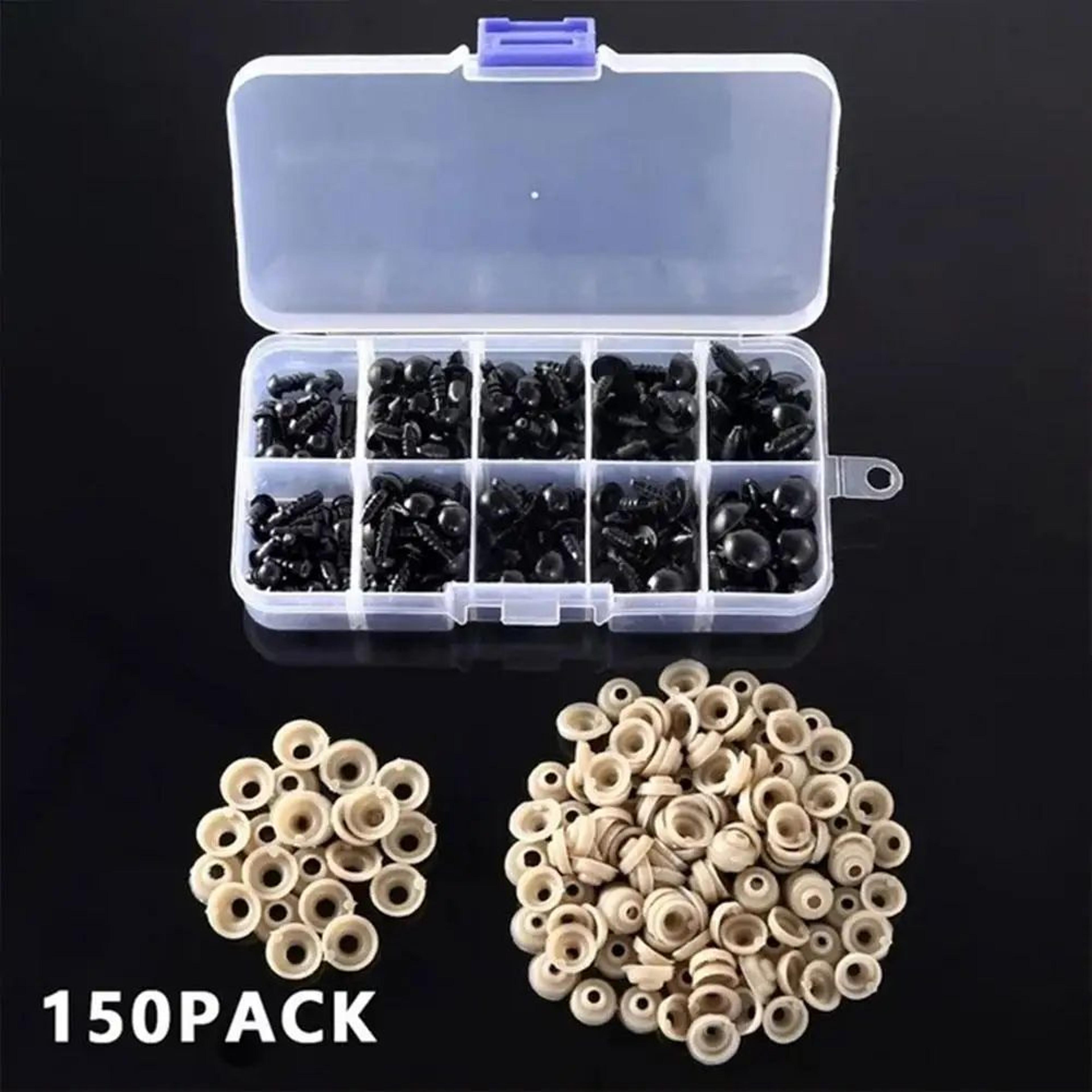150pcs multi-size safety eyes for amigurumi crochet dolls and plush toys