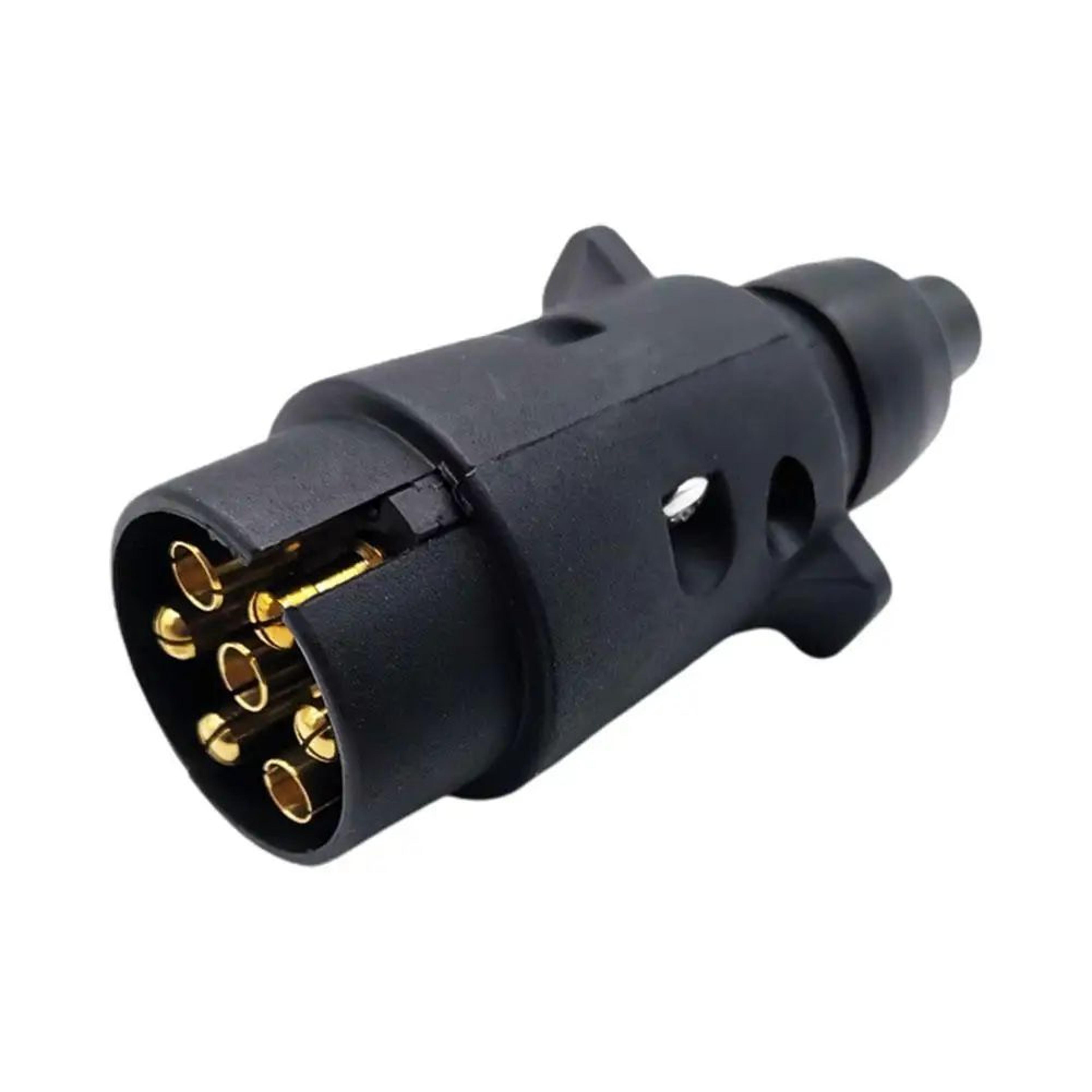 2M 7 Pin Trailer Light Extension Cable Male To Female Coiled Lead 7