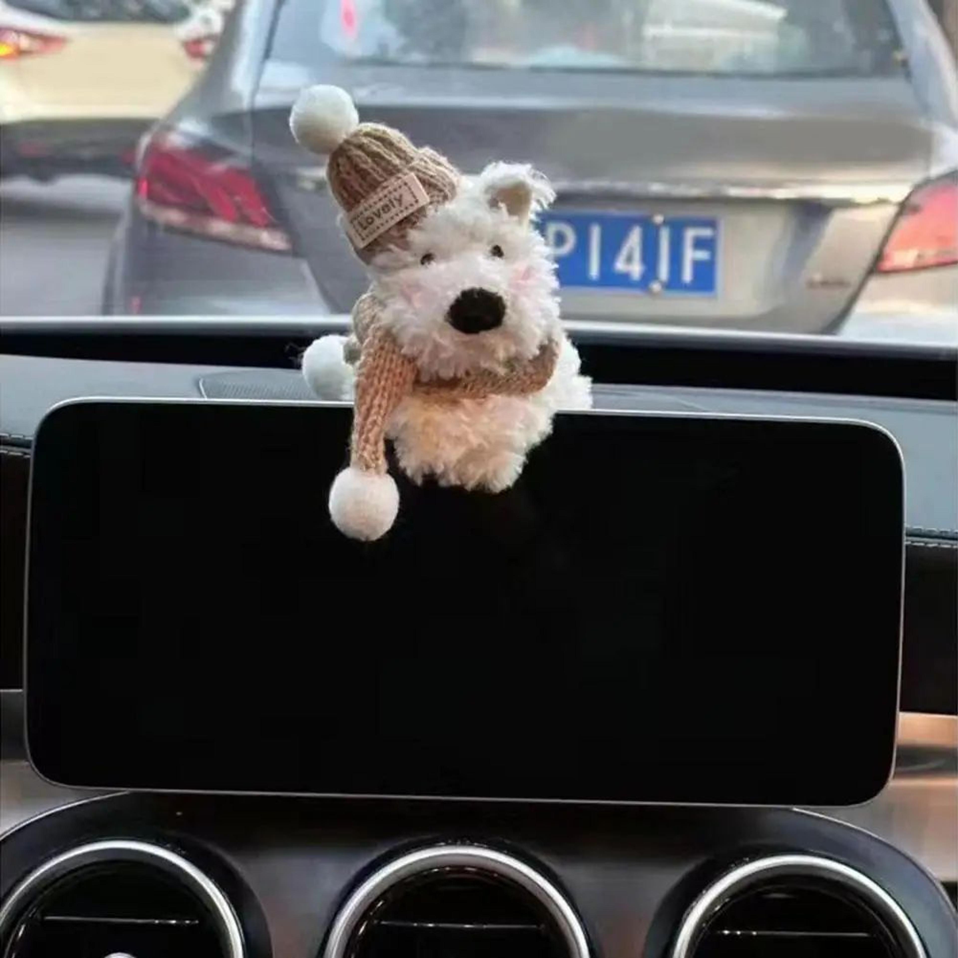 Plush Puppy Car Wiper  Turn Signal Decoration  Cute Car Interior Ornament 3