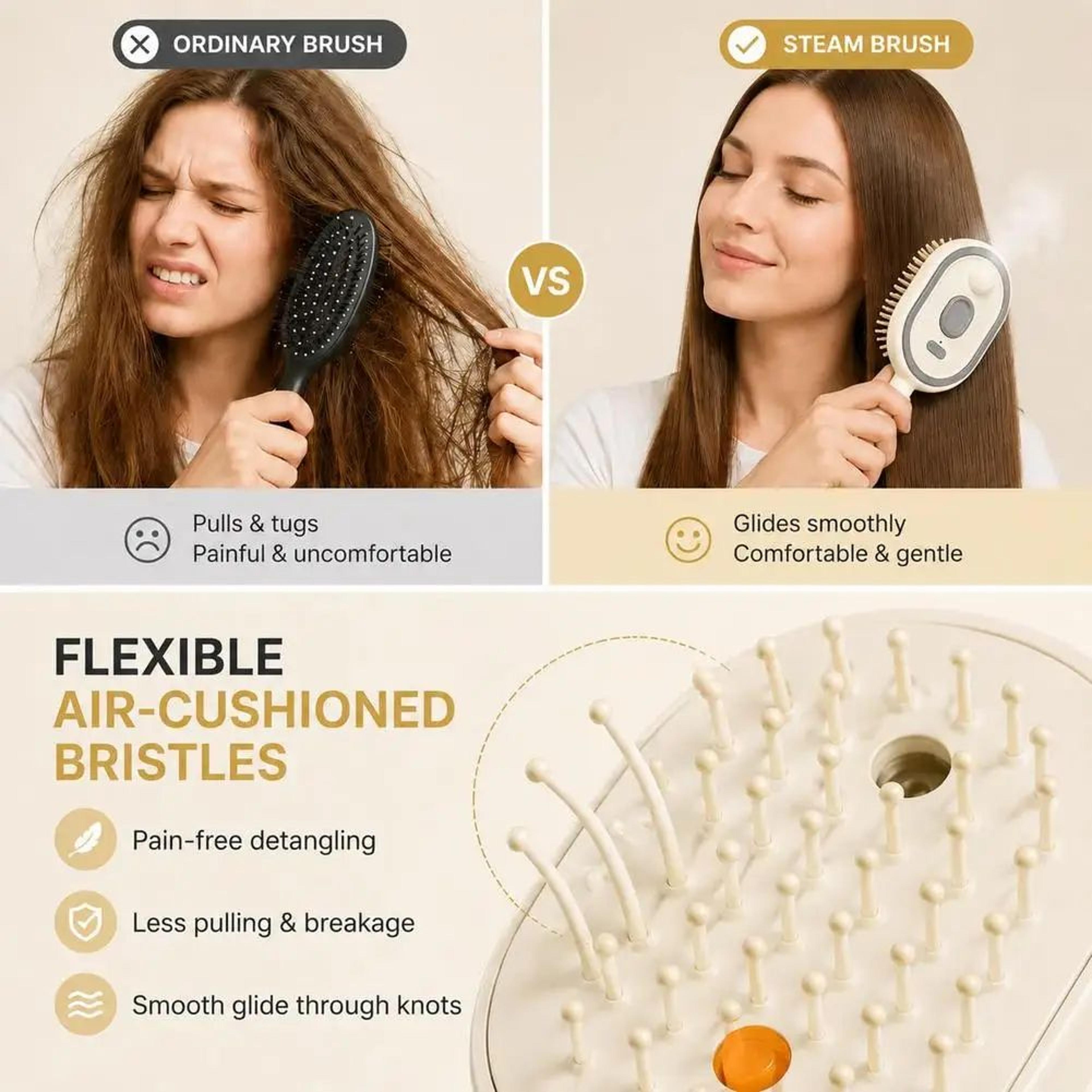 3 In 1 Rechargeable Electric Spray Scalp Massager Comb With SelfCleaning Air Cushion Brush 3