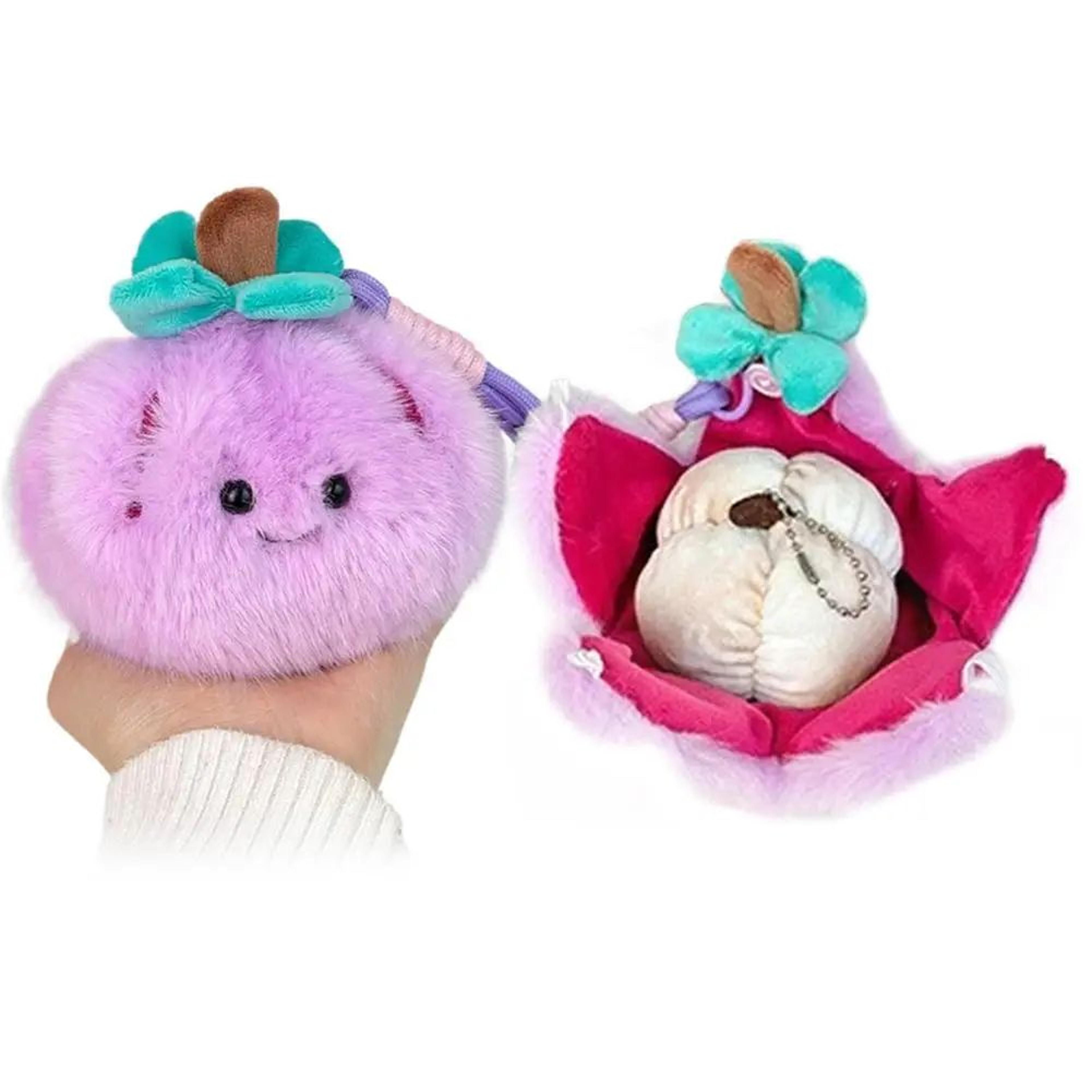 Peelable Orange Plush Keychain Soft Fruit Toy Backpack Pendant 6