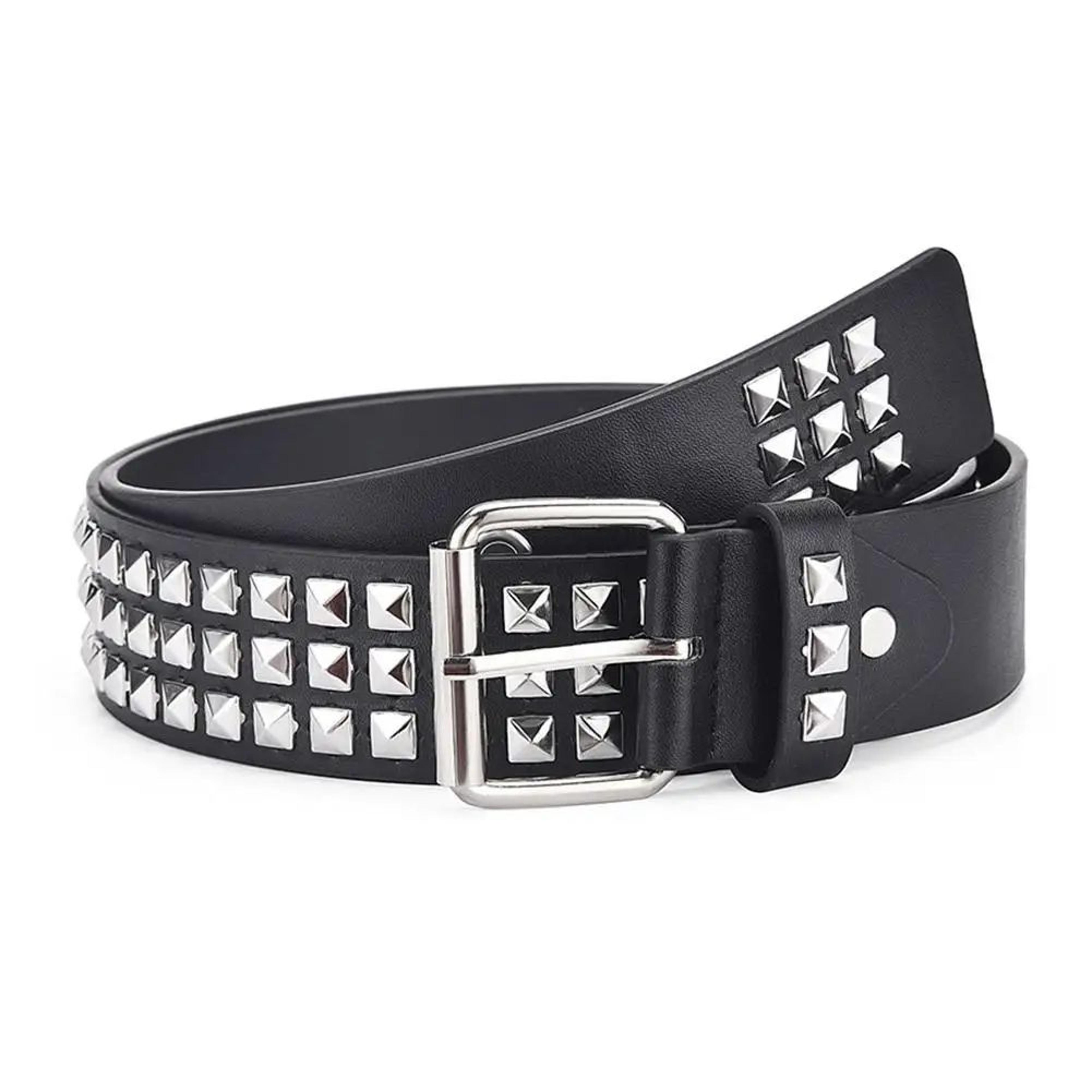 Punk Bullet Studded Belt  Adjustable Black Rivet Rock Belt 1