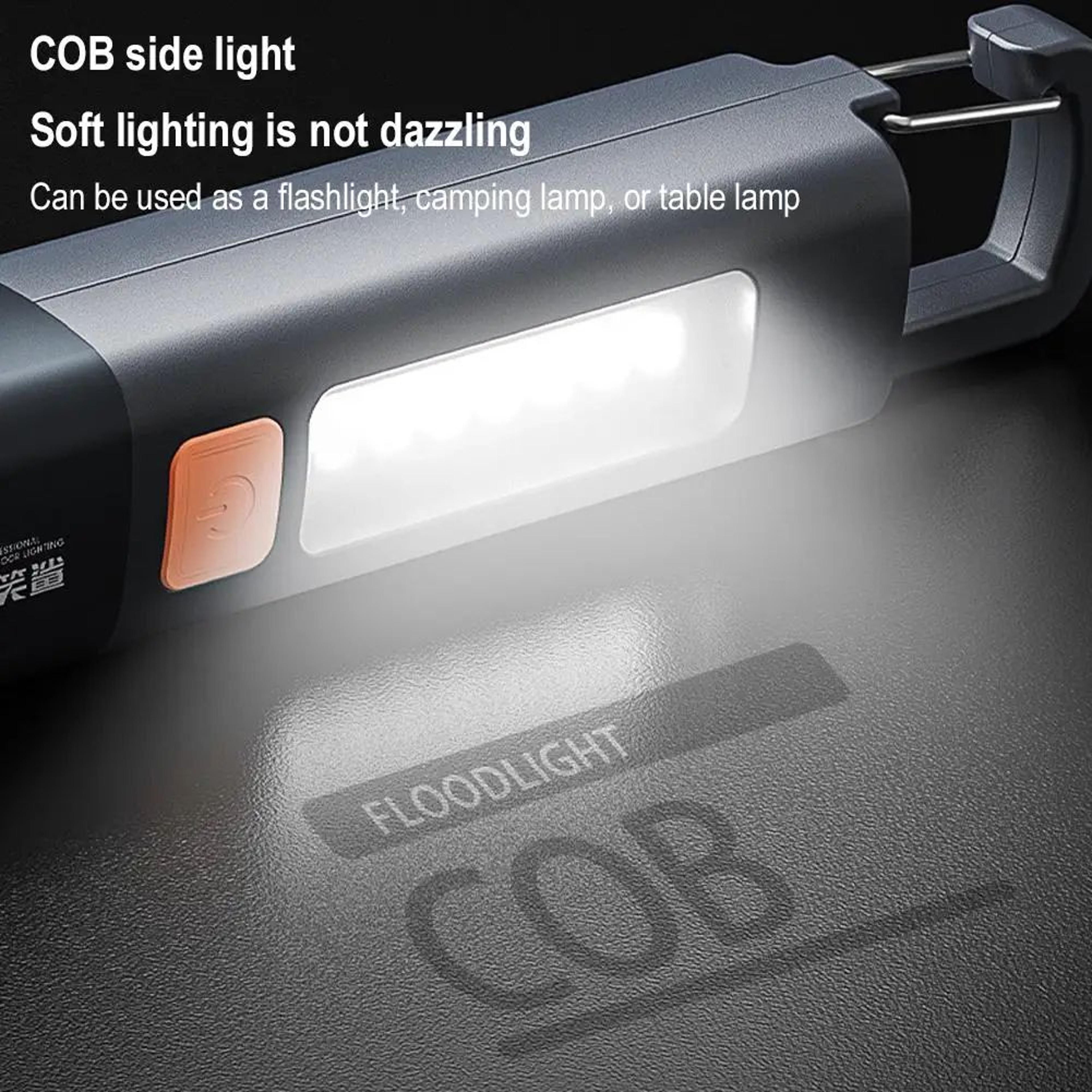 Smiling Shark SD1023 USB Rechargeable Flashlight With Zoom And COB Camping Light 2