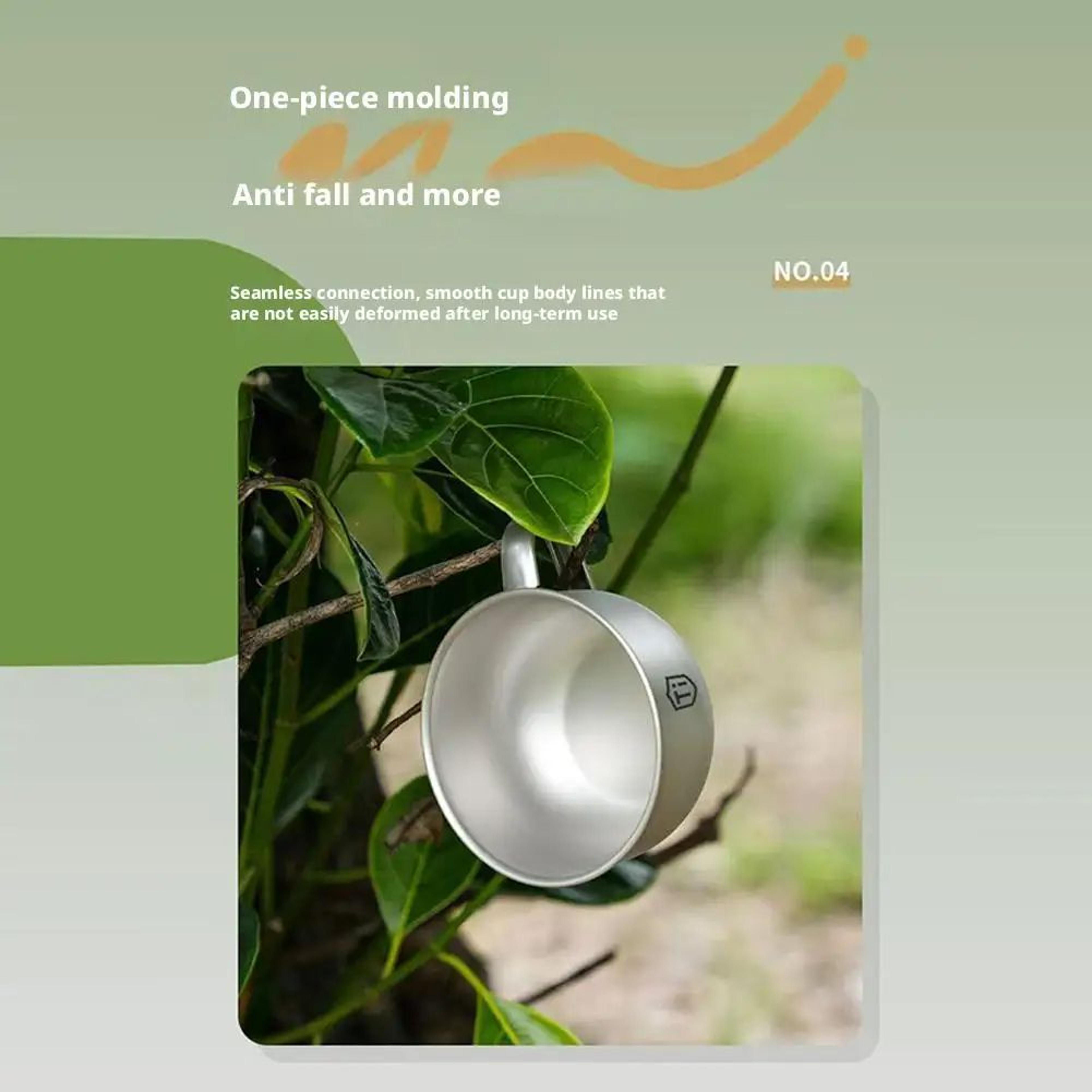 Titanium Alloy Camping Cup  Lightweight Portable Tea Coffee Mug For Hiking And Mountaineering 0