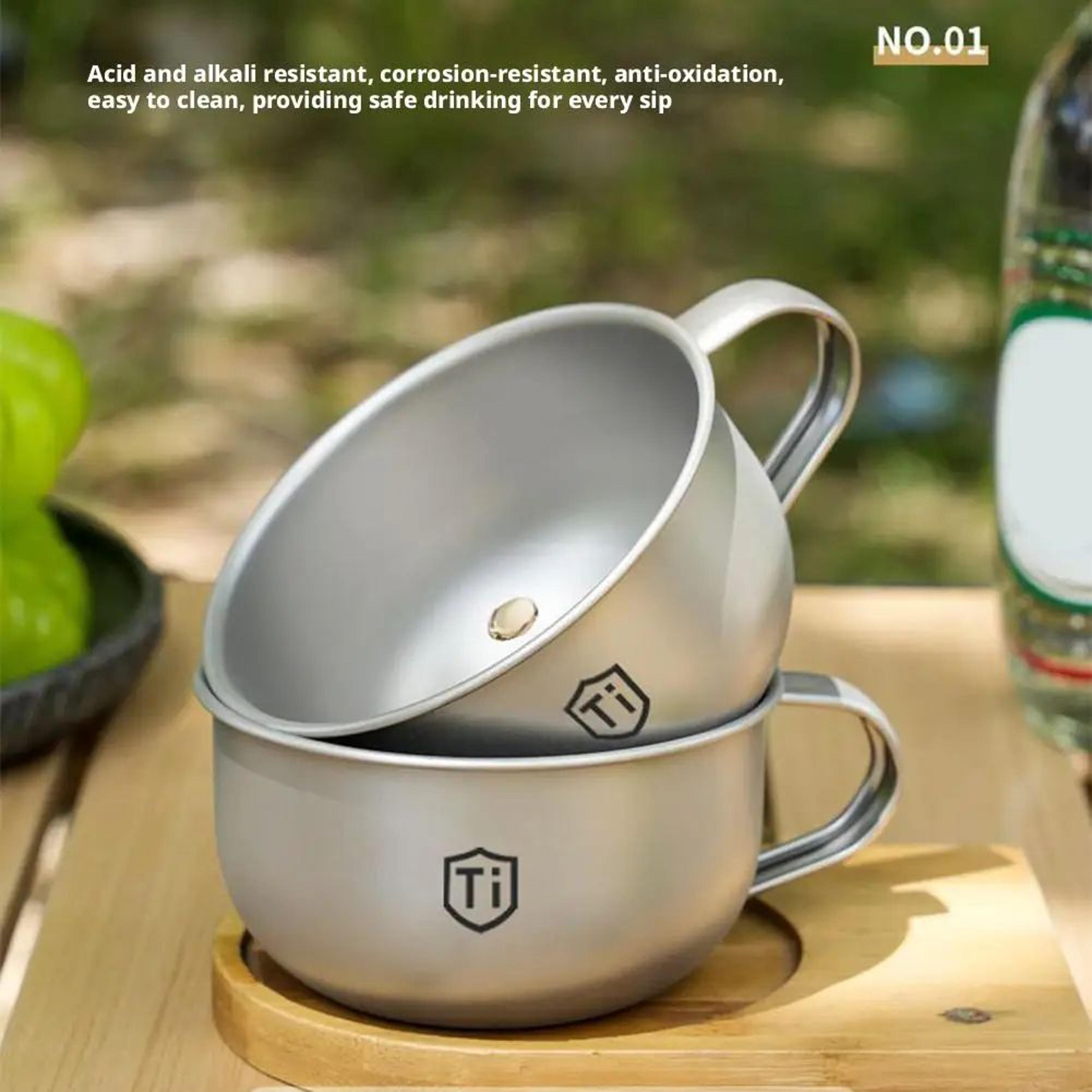 Titanium Alloy Camping Cup  Lightweight Portable Tea Coffee Mug For Hiking And Mountaineering 1