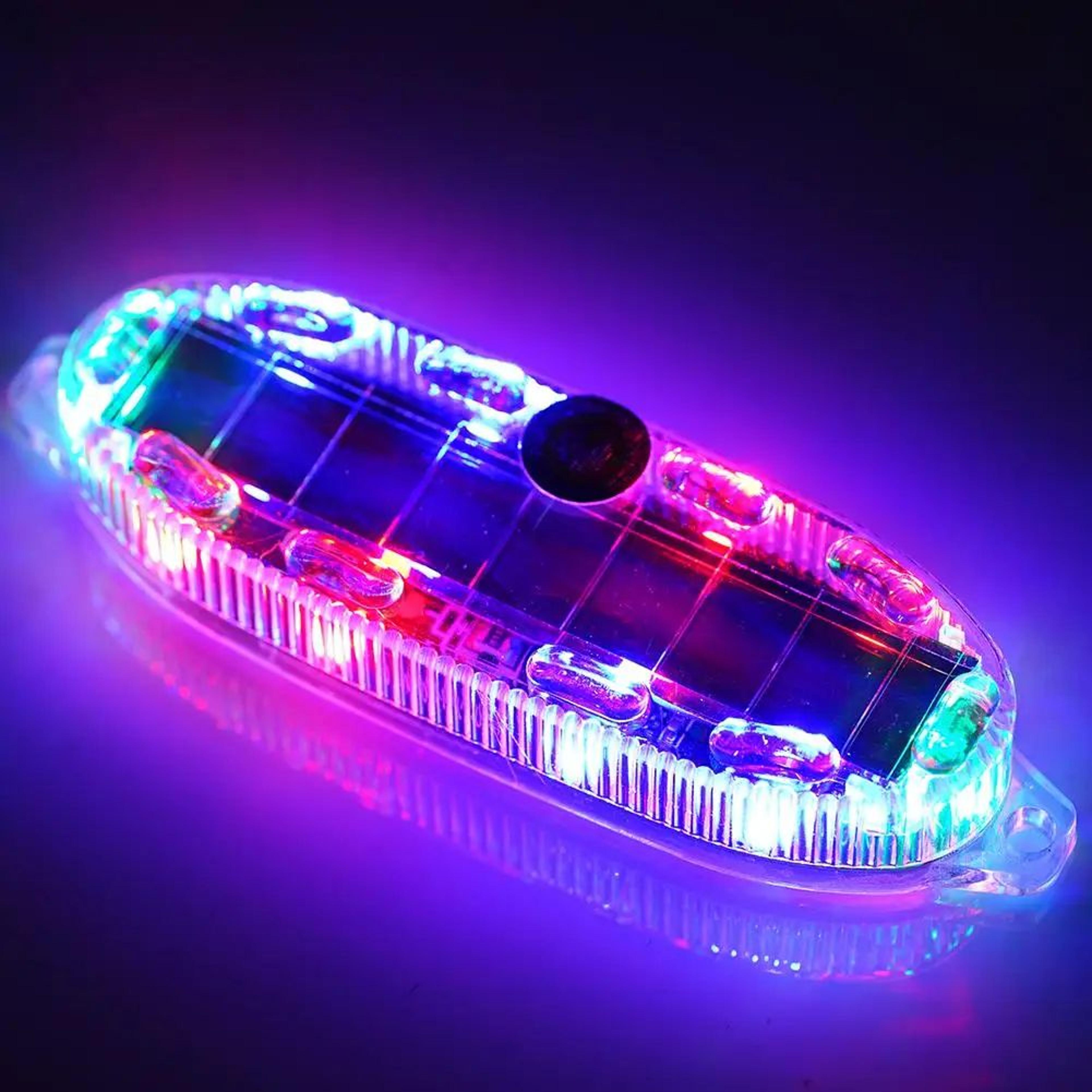 Solar Motorcycle LED Strobe Warning Light  AntiRear Flashing Safety Light 0