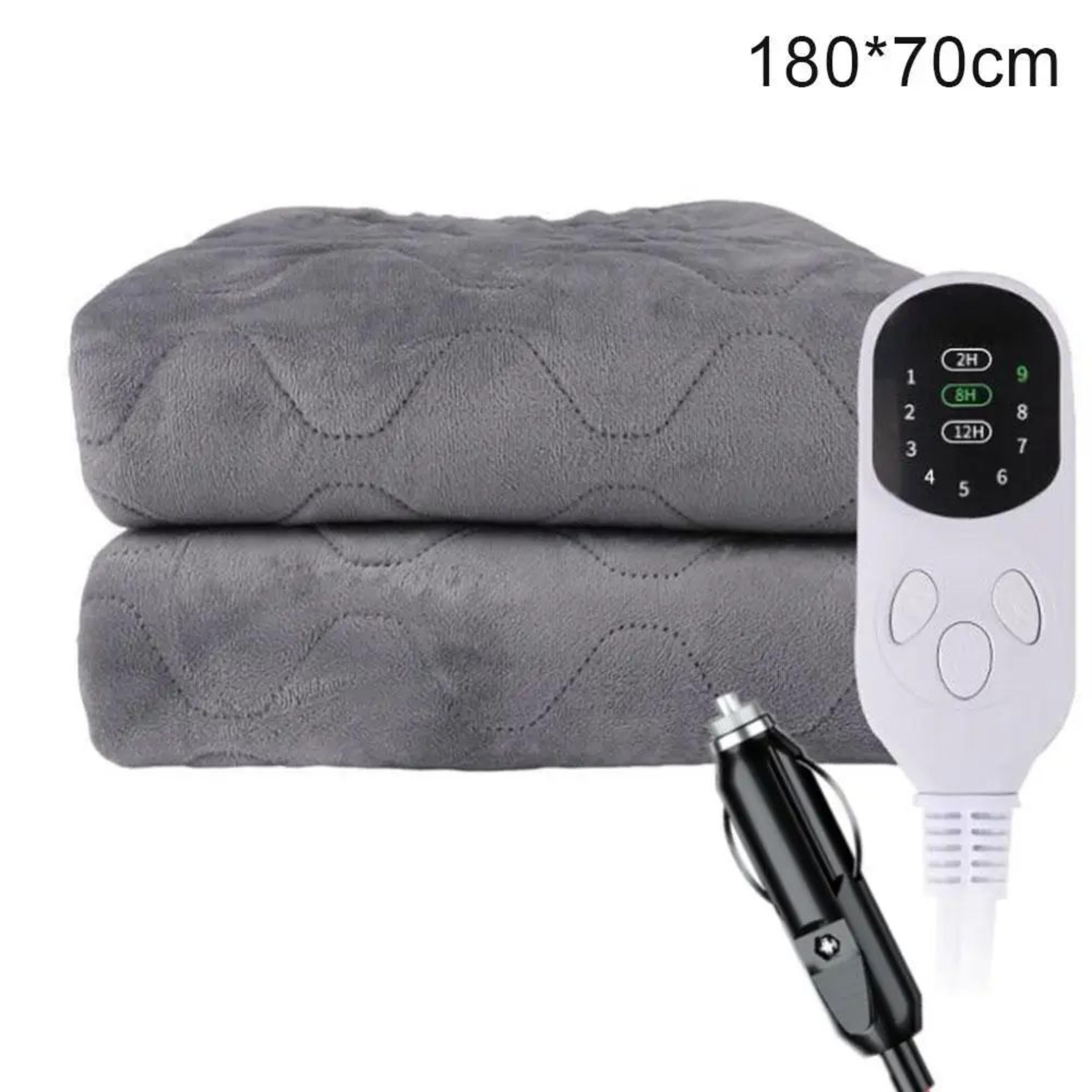 12V Heated Car Blanket With Controller And Timer  Portable Fleece Travel Throw 7