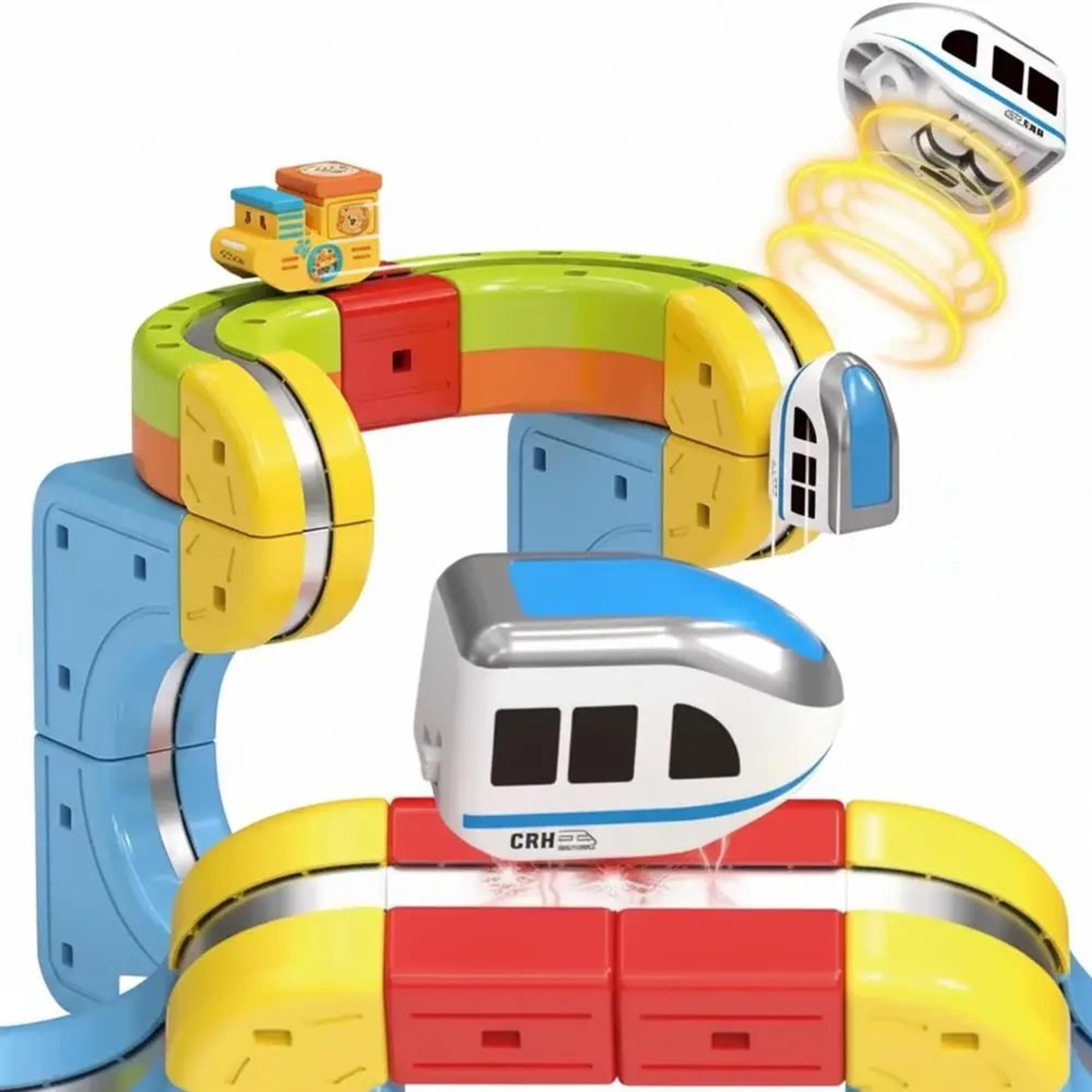 magnetic levitation train track cube stem building set for kids