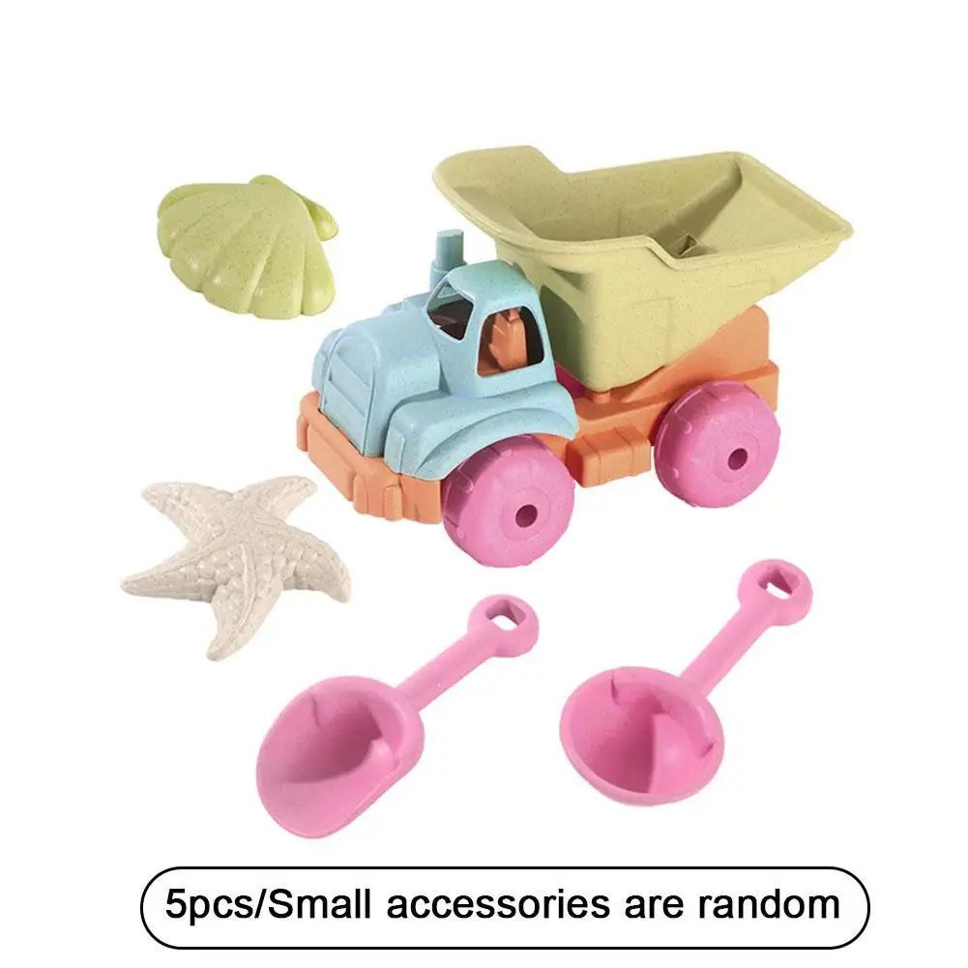 7PCS Kids Beach Sand Toy Set With Bucket Shovel Rake And Ocean Molds 7