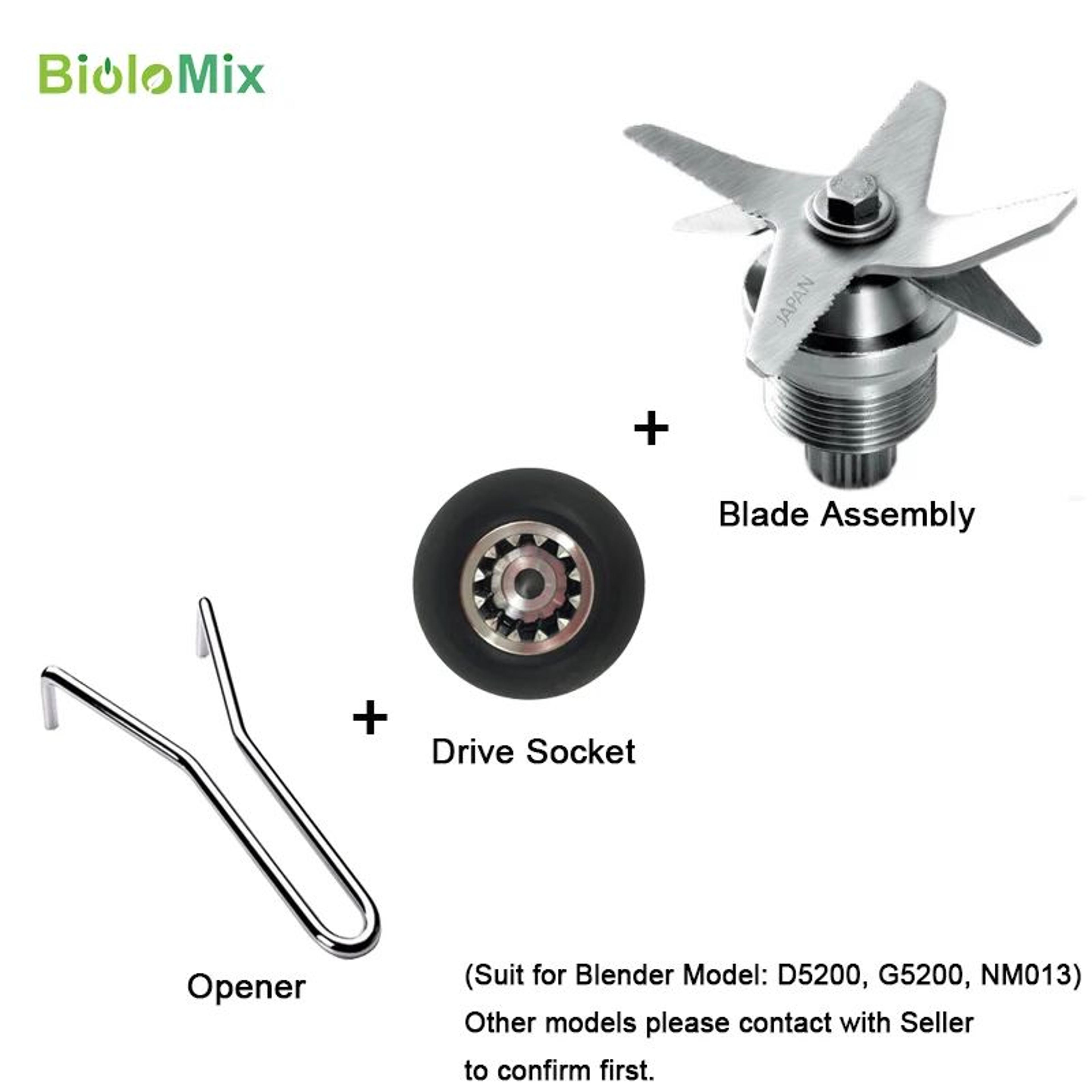 BioloMix 6Blade Blender Replacement Assembly With Drive Socket And Opener 0