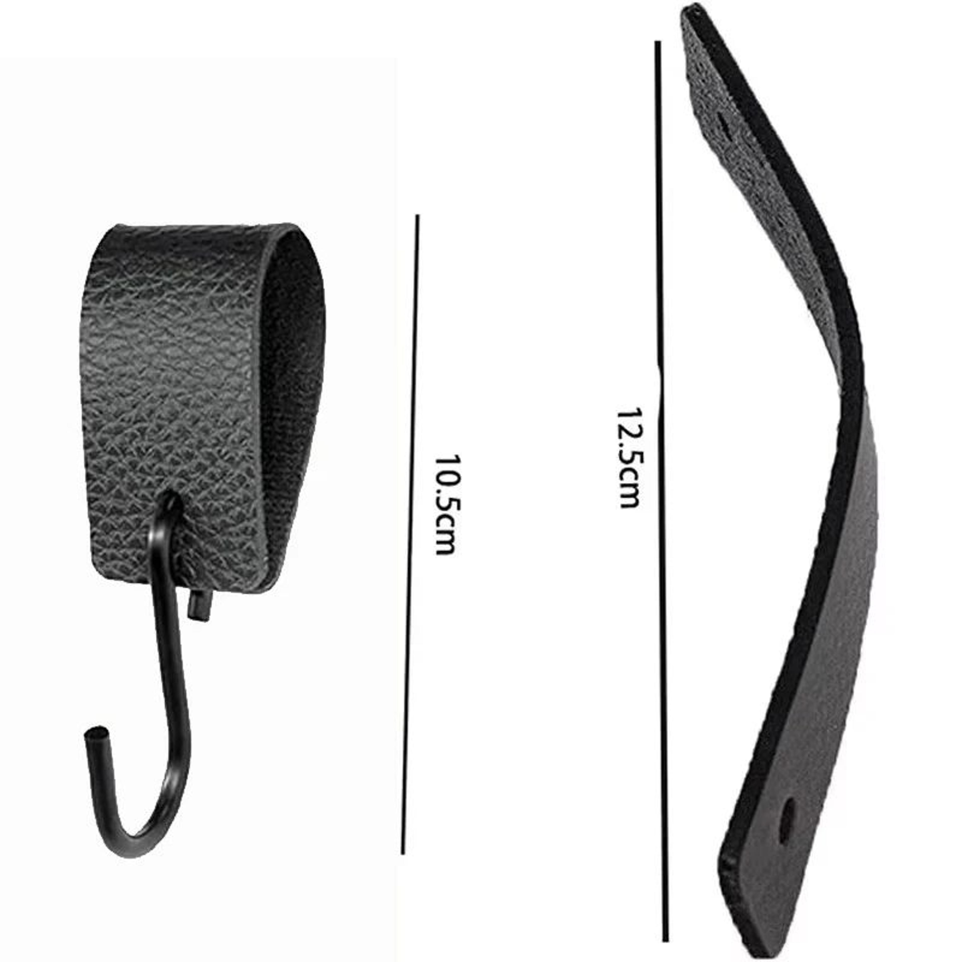 Black Metal S Hooks With Leather Loops For Hanging And Storage 120PCS 5