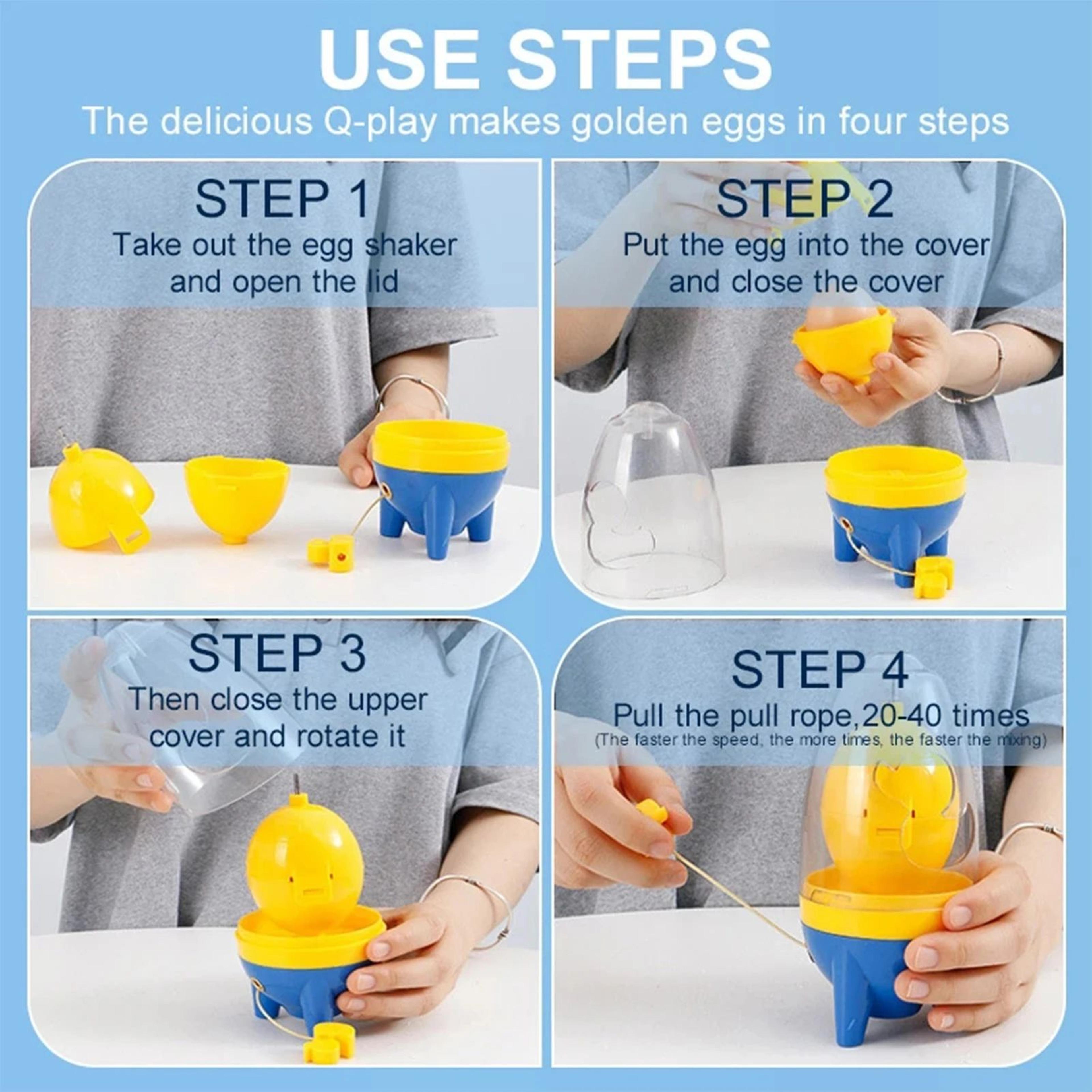 Manual Egg Scrambler Shaker With Drawstring Golden Egg Yolk And White Mixer 3
