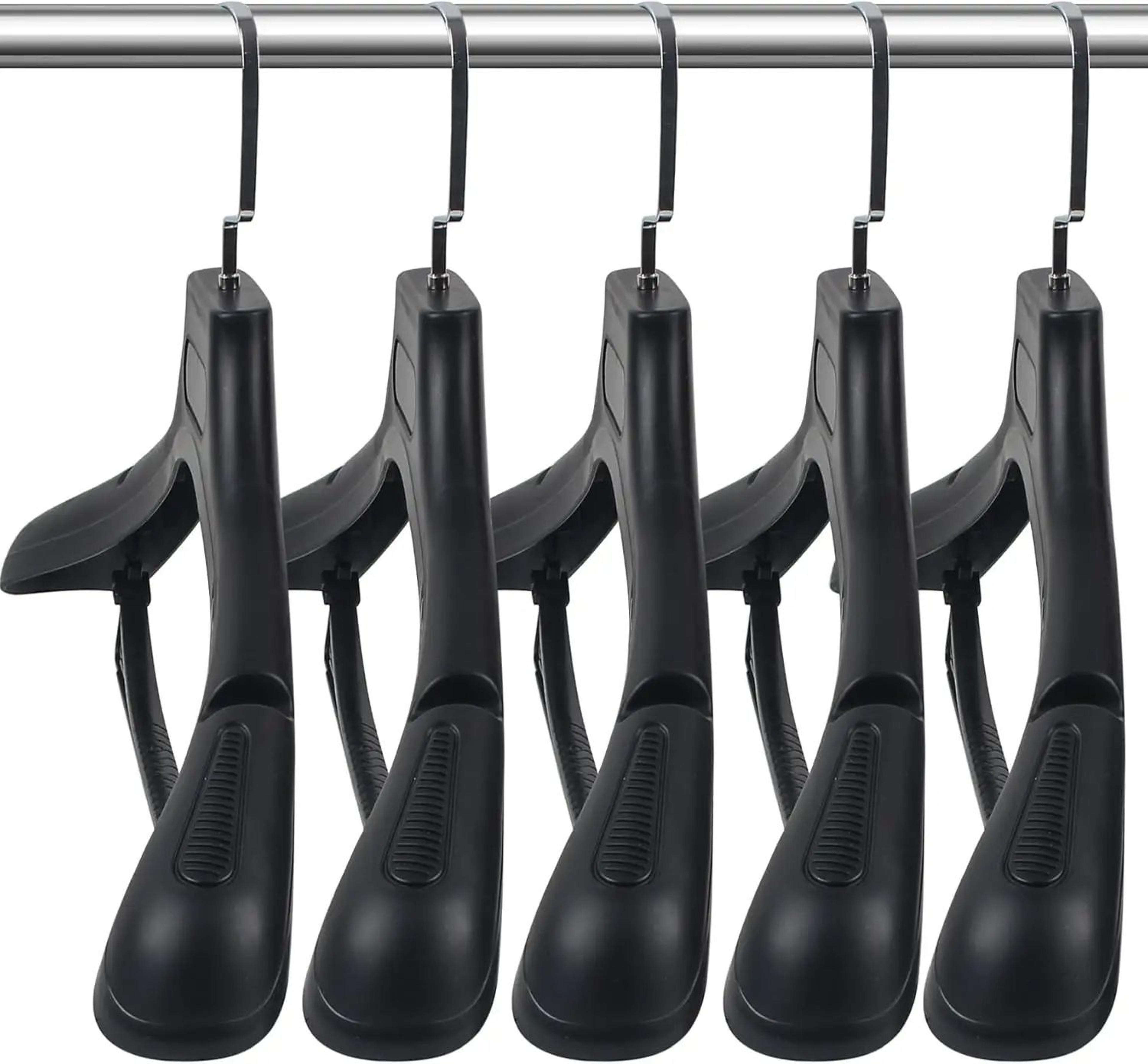 Extra Wide Shoulder Suit Hangers With Pants Bar Non Slip Heavy Duty Plastic 520PCS 0