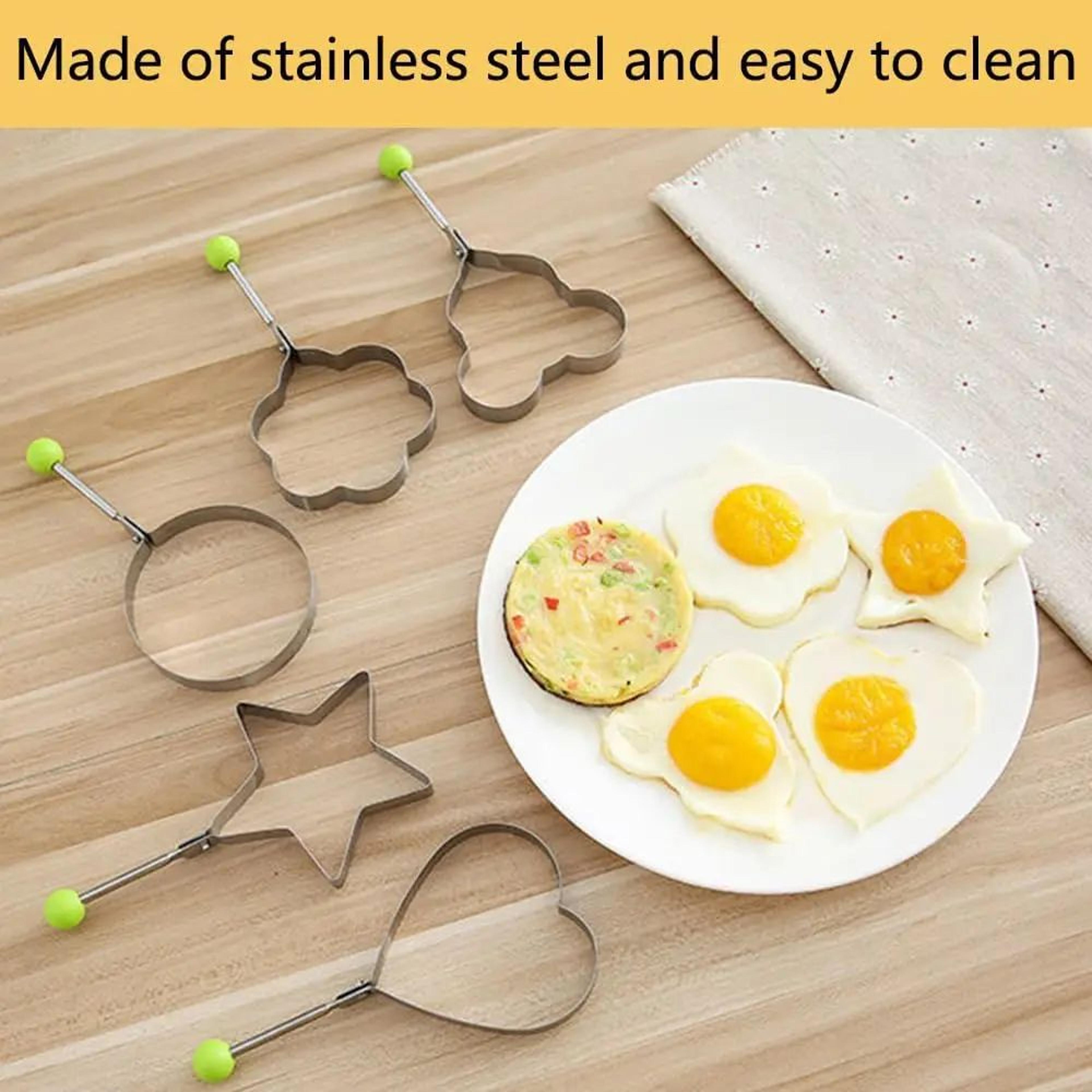 Stainless Steel Egg  Pancake Shaper Molds With Handles 4