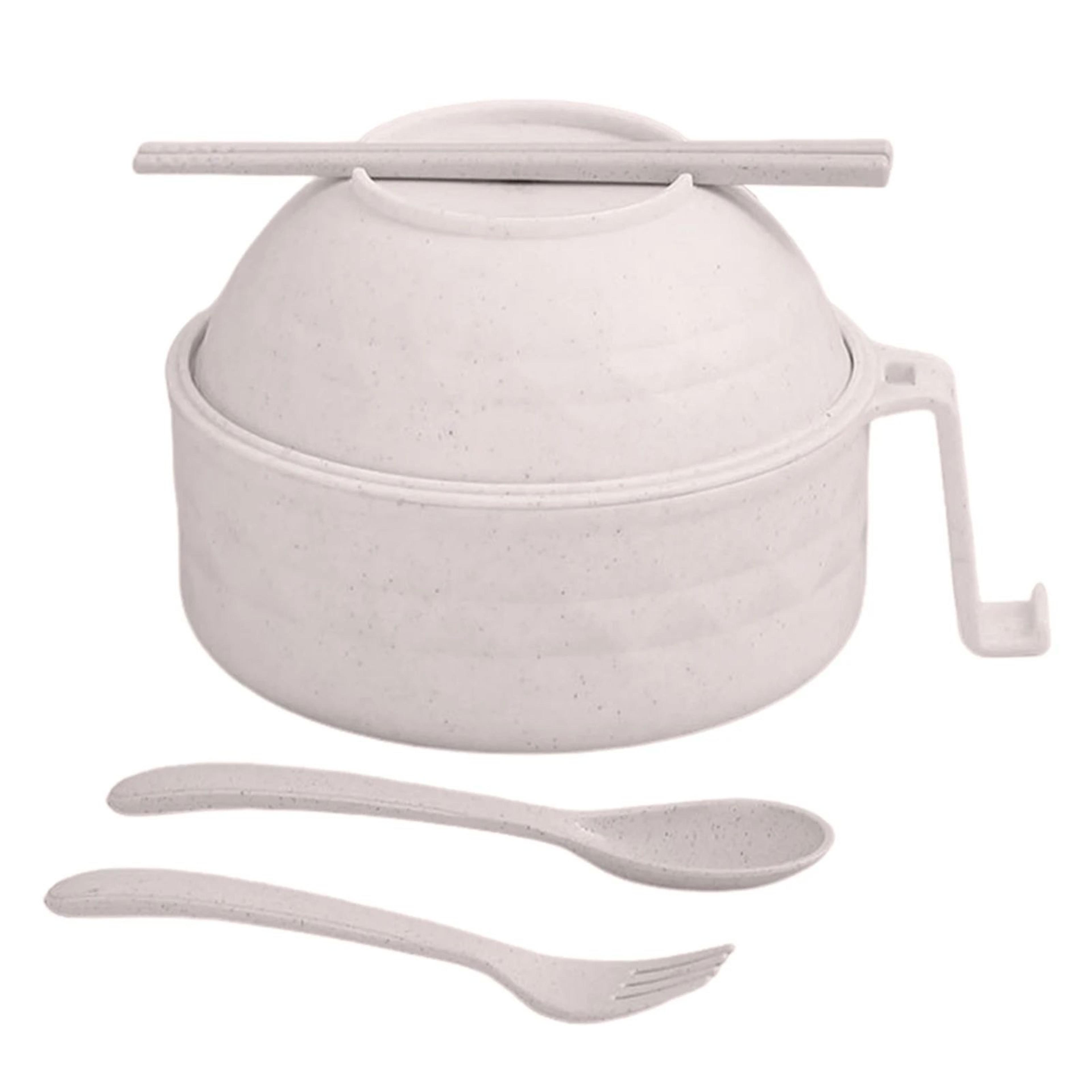 Microwave Ramen Cooker Bowl Set With Strainer Handles And Utensils 6