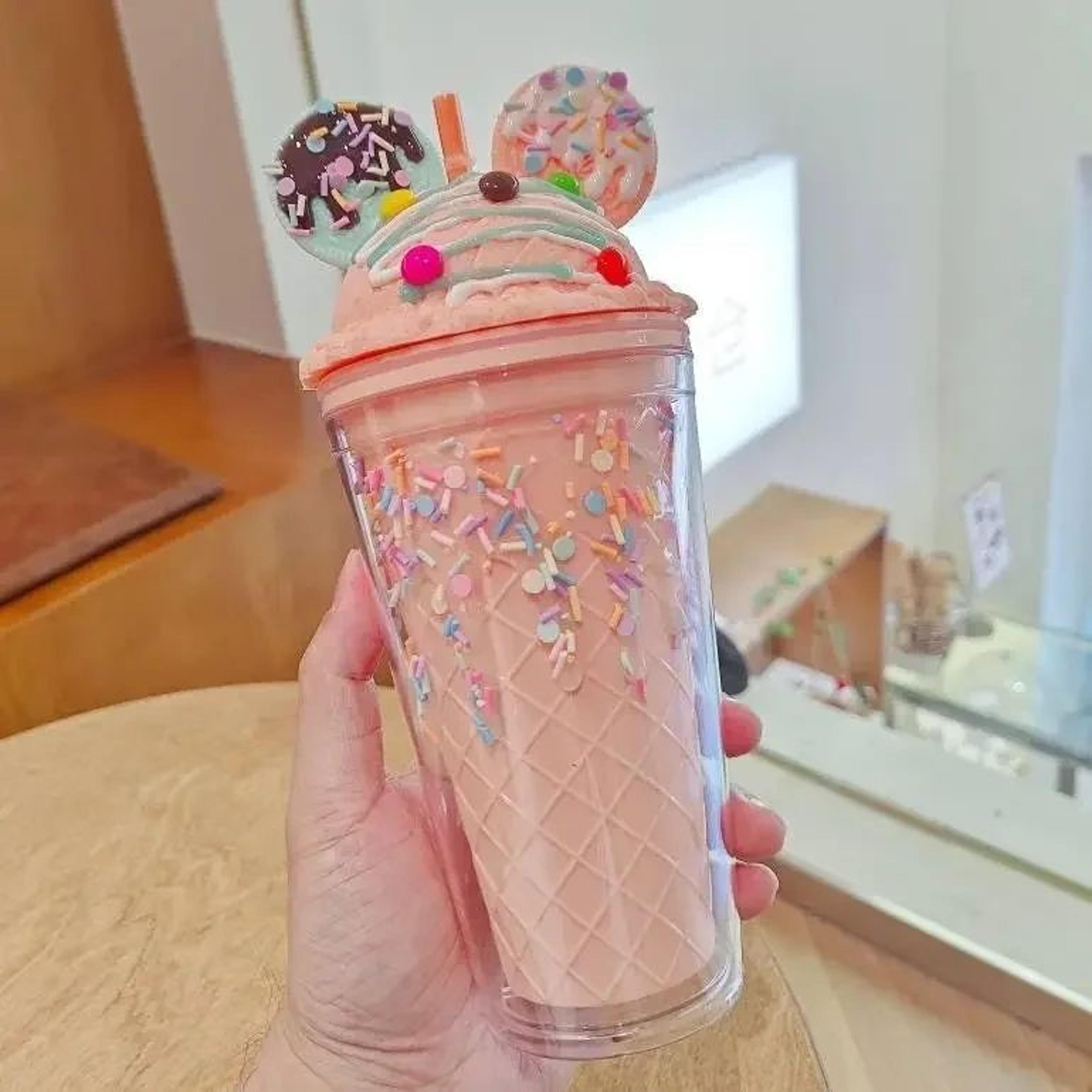 450ml Sparkle Sequin Water Bottle With Straw BPA Free Double Wall Tumbler 7