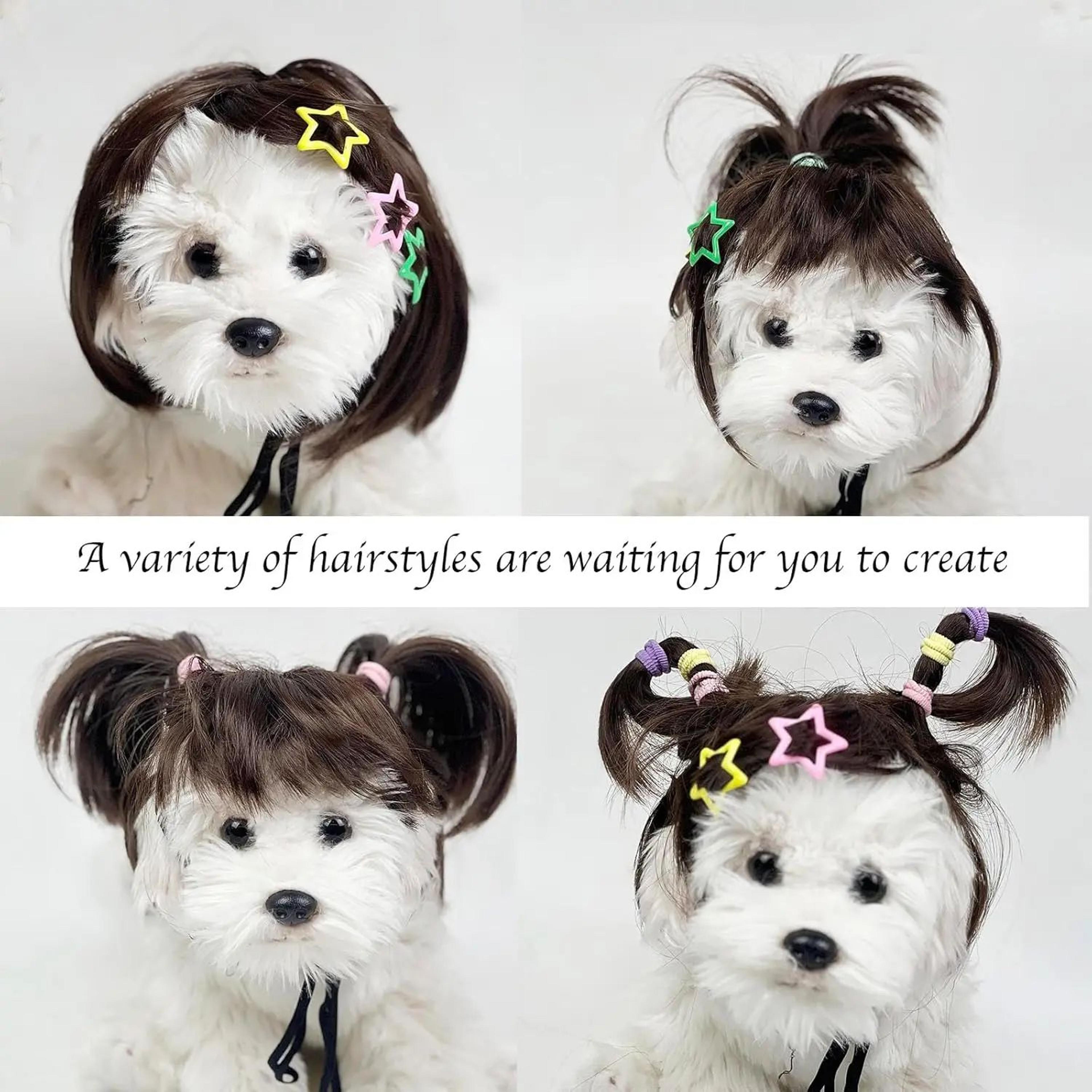 Funny Adjustable Pet Cosplay Wig For Dogs And Cats Halloween Costume 3