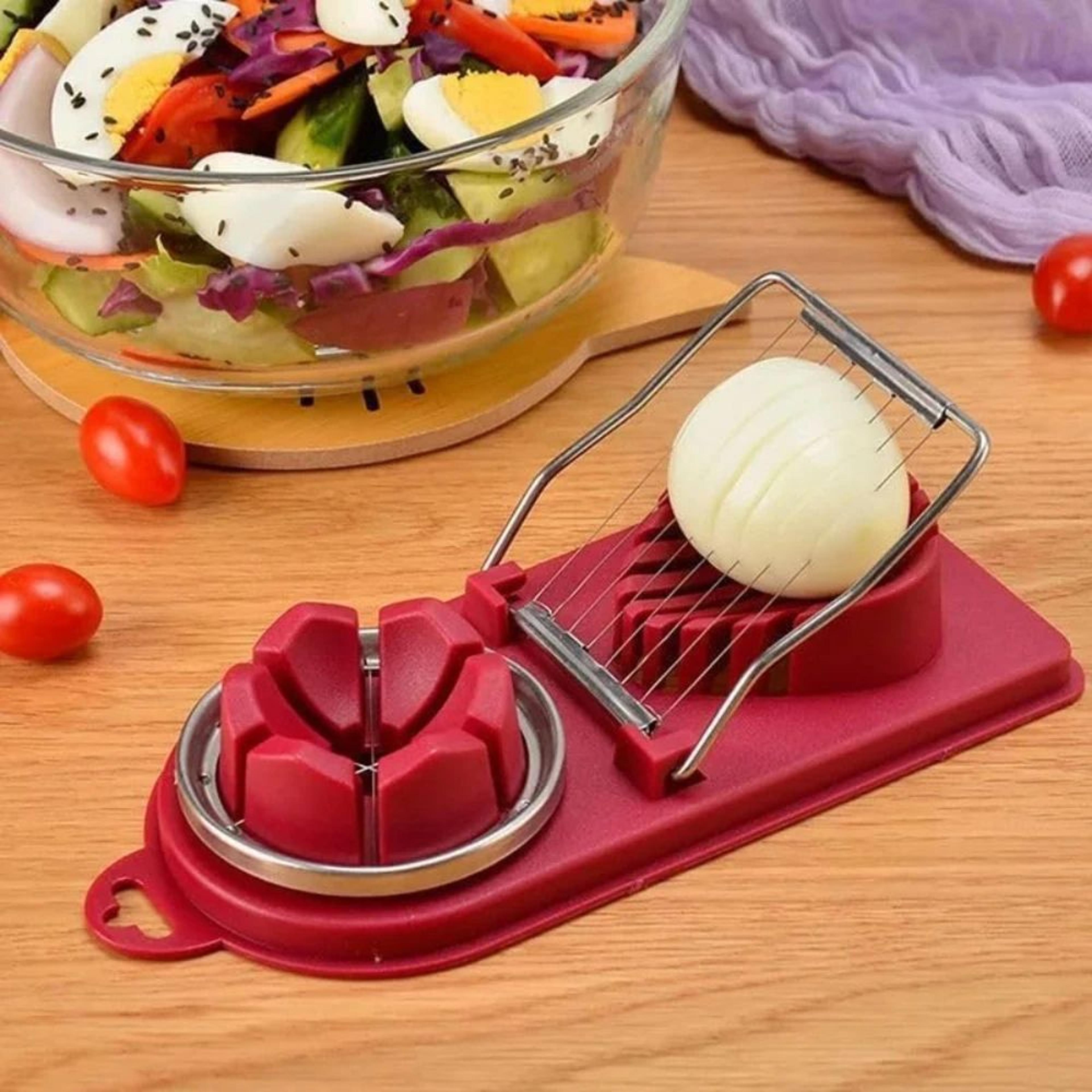 2in1 Stainless Steel Egg Slicer And Multifunctional Food Cutter 5