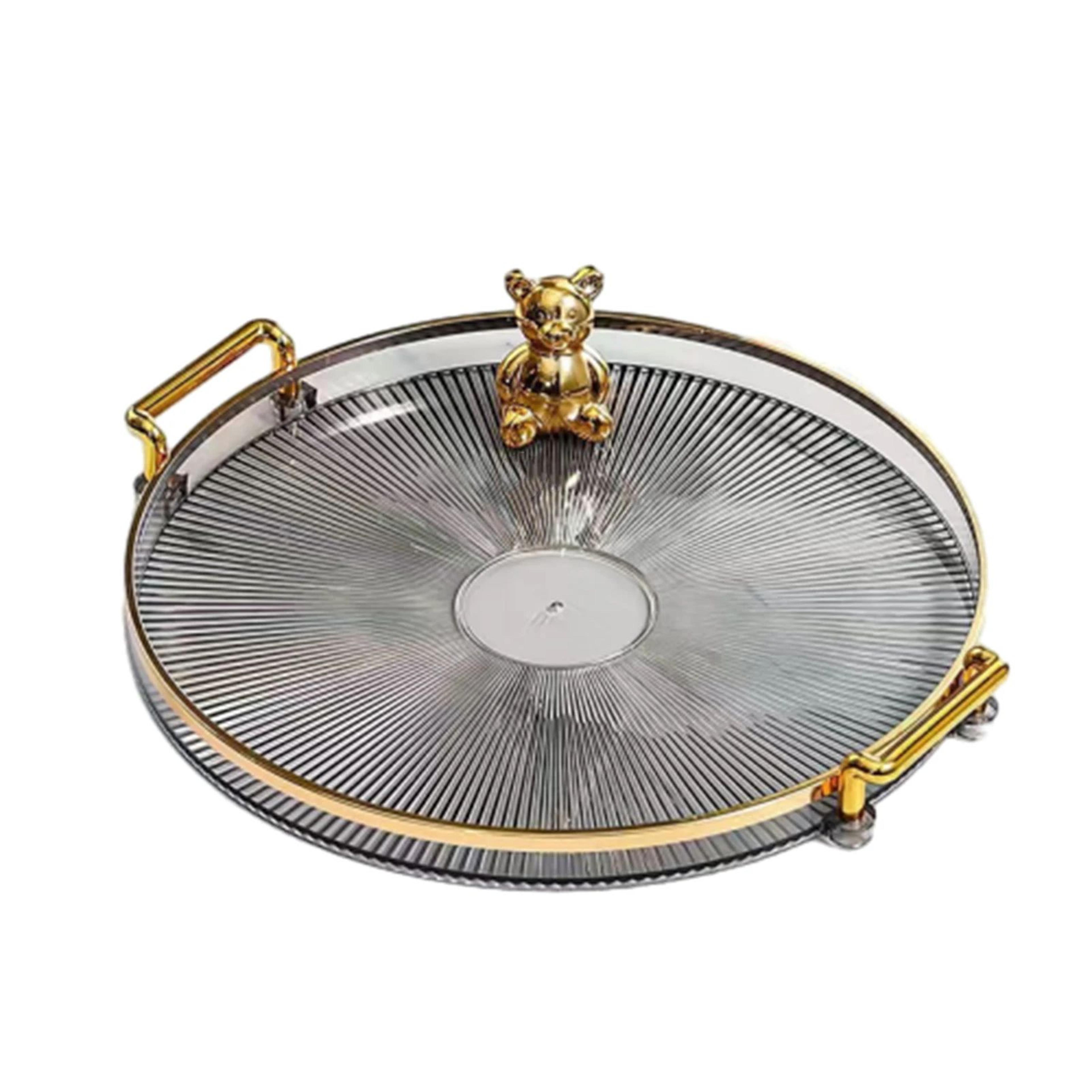 Round Acrylic Serving Tray With Handles For Coffee Table Kitchen And Bathroom 8