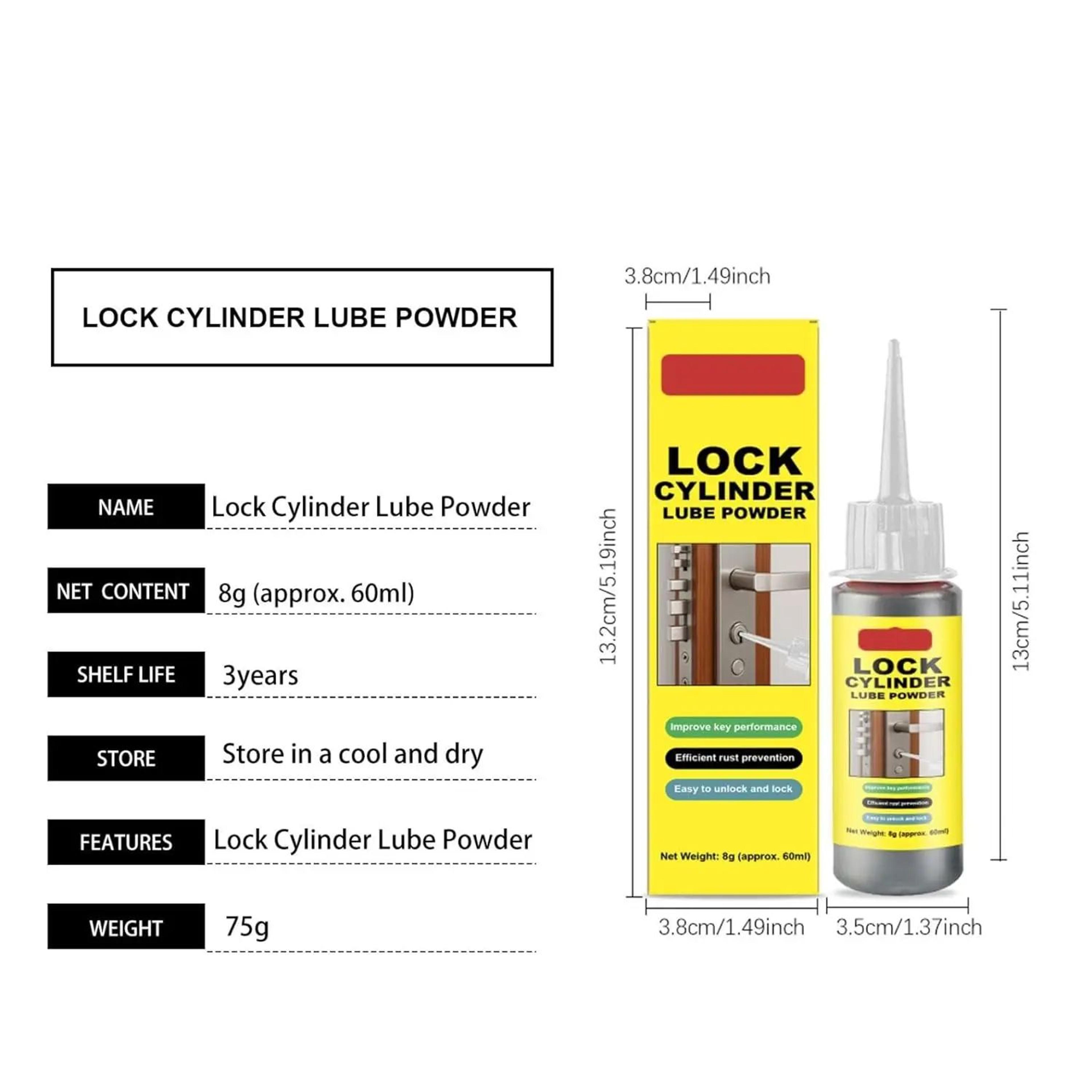 2oz Extra Fine Dry Graphite Lock Lubricant Powder For Keys Hinges And Car Locks 1
