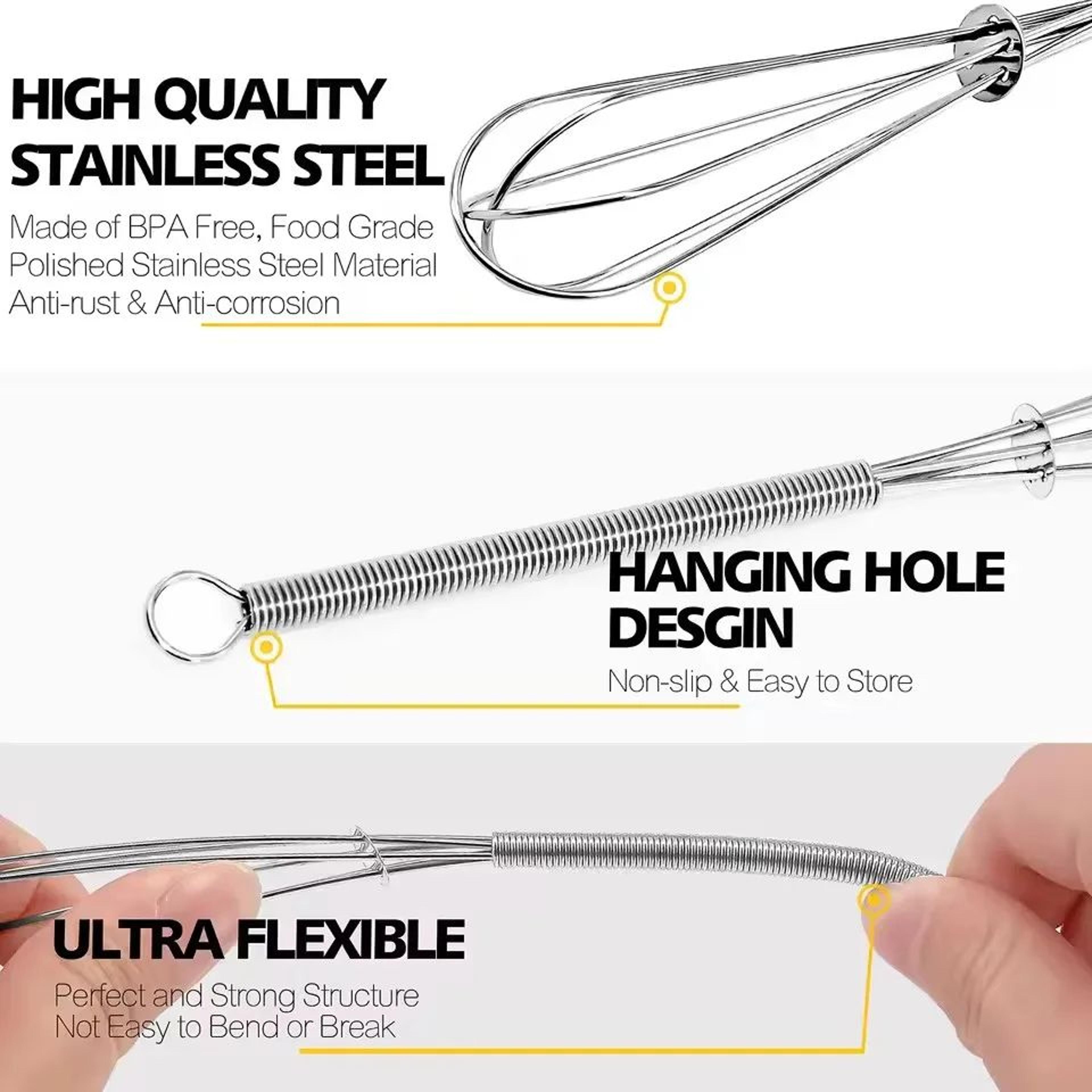 Stainless Steel Mini Manual Egg Whisk For Cooking And Baking 3