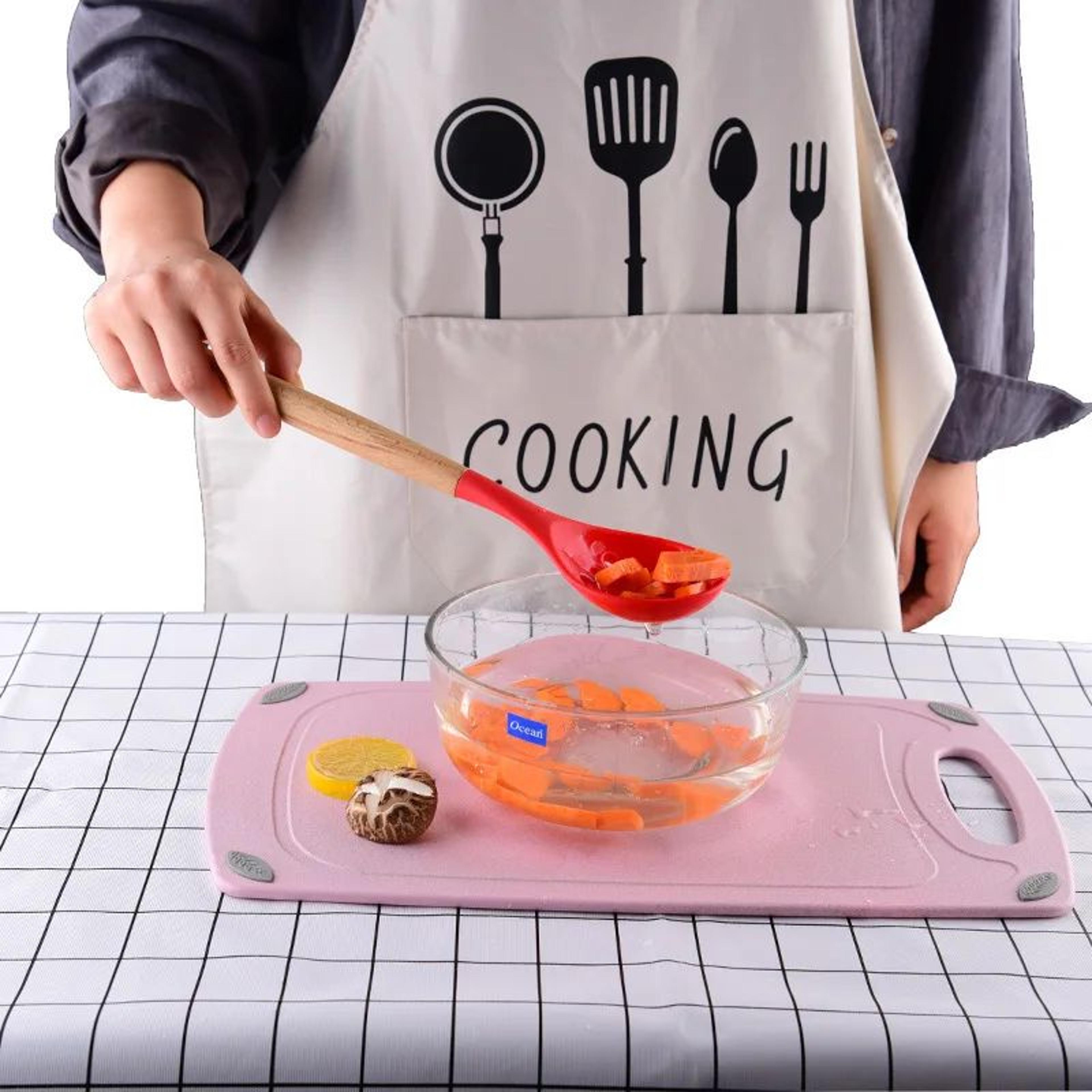 Silicone Skimmer Slotted Serving Spoon For Draining Cooking And Serving 1