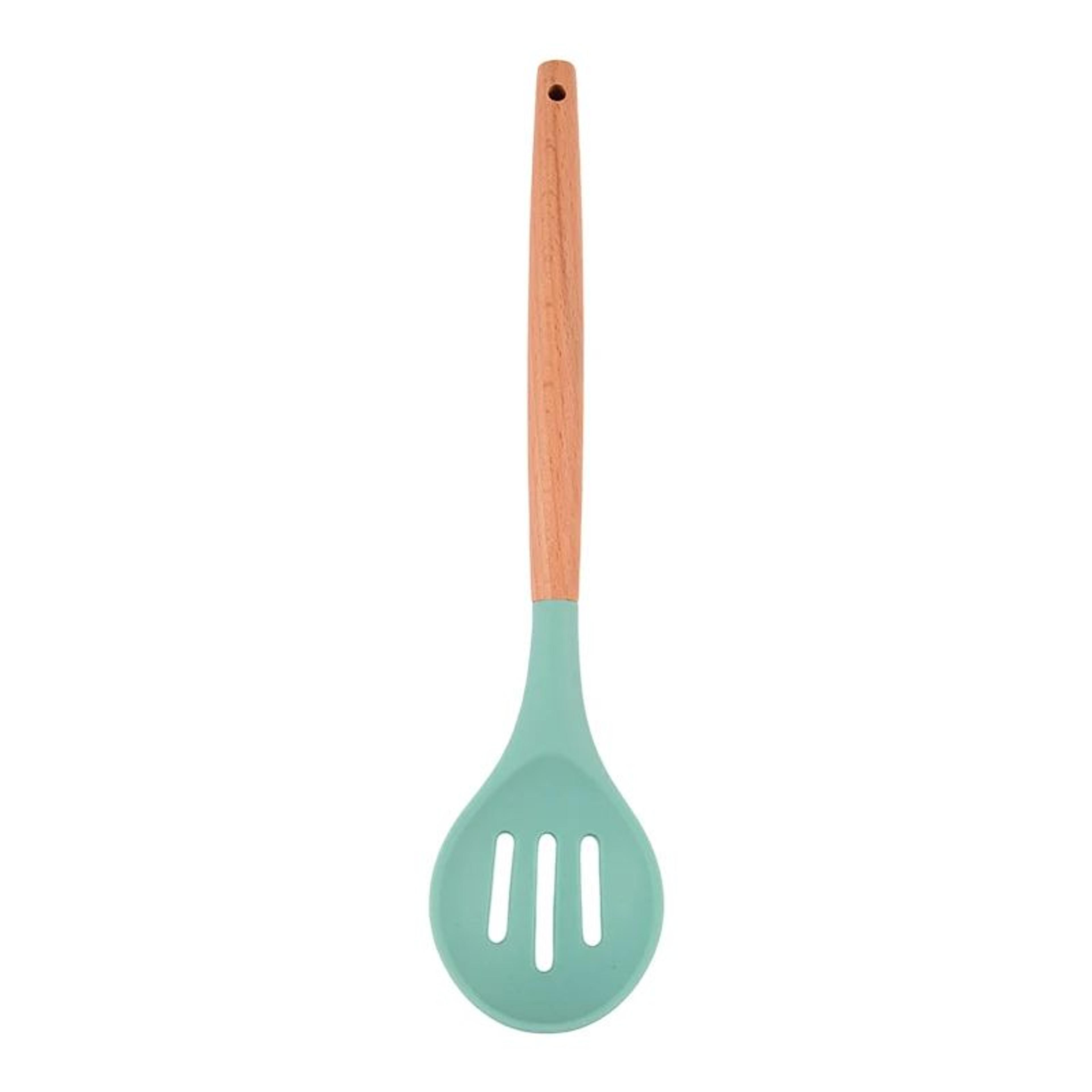 Silicone Skimmer Slotted Serving Spoon For Draining Cooking And Serving 7