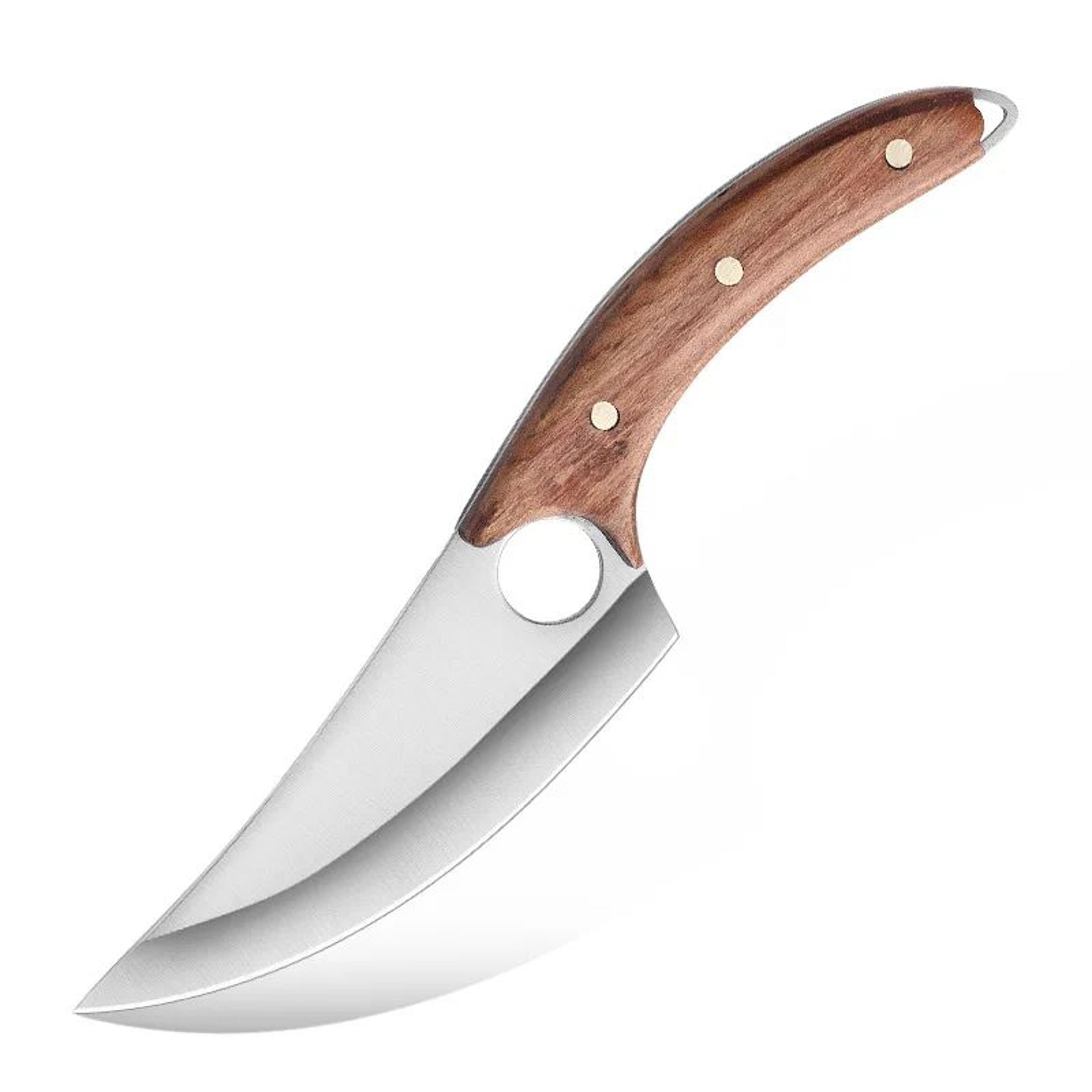 Hand Forged Boning Knife With Wooden Handle And Protective Cover 8