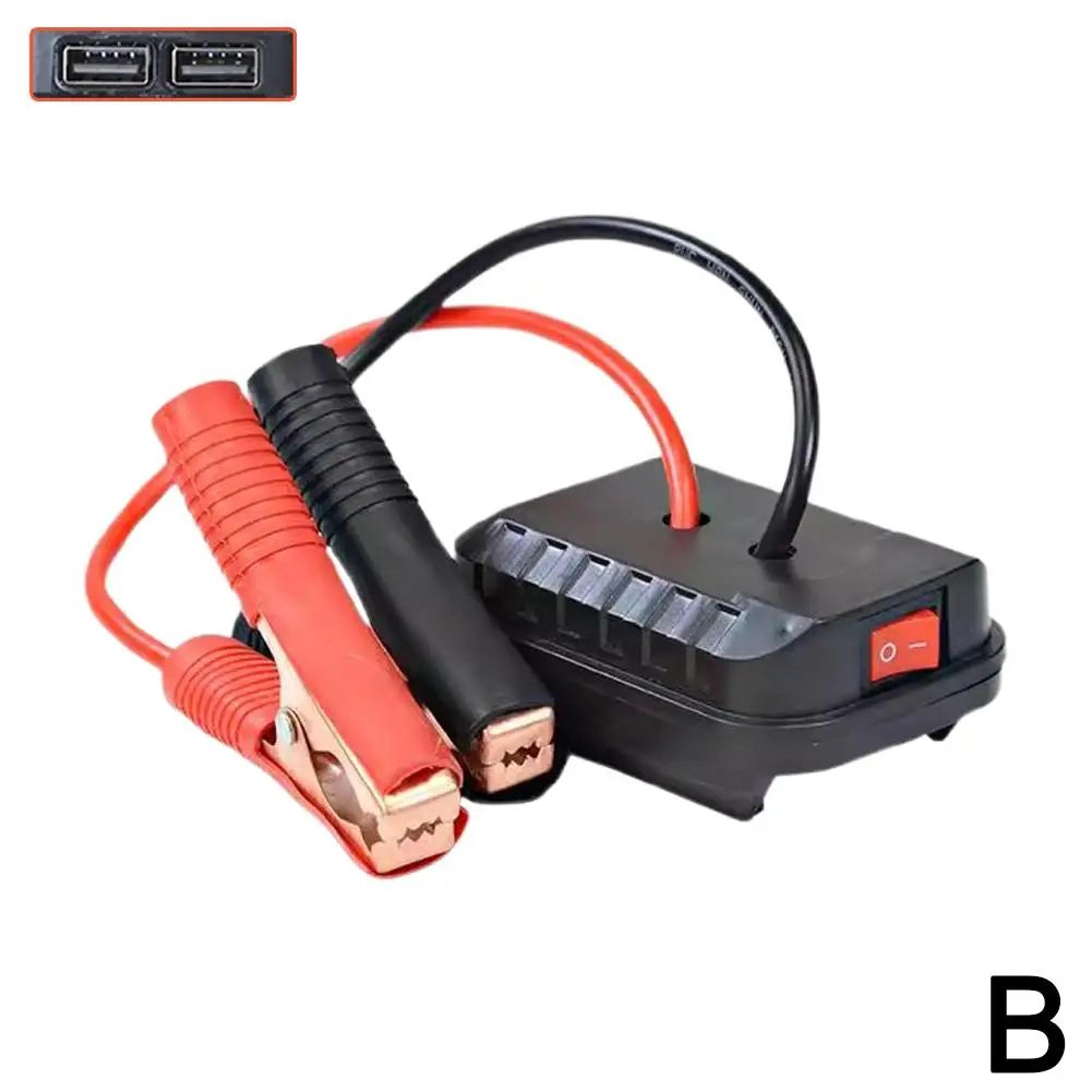 Portable Car Battery Jump Starter Adapter With Dual USB Emergency Power Converter 7