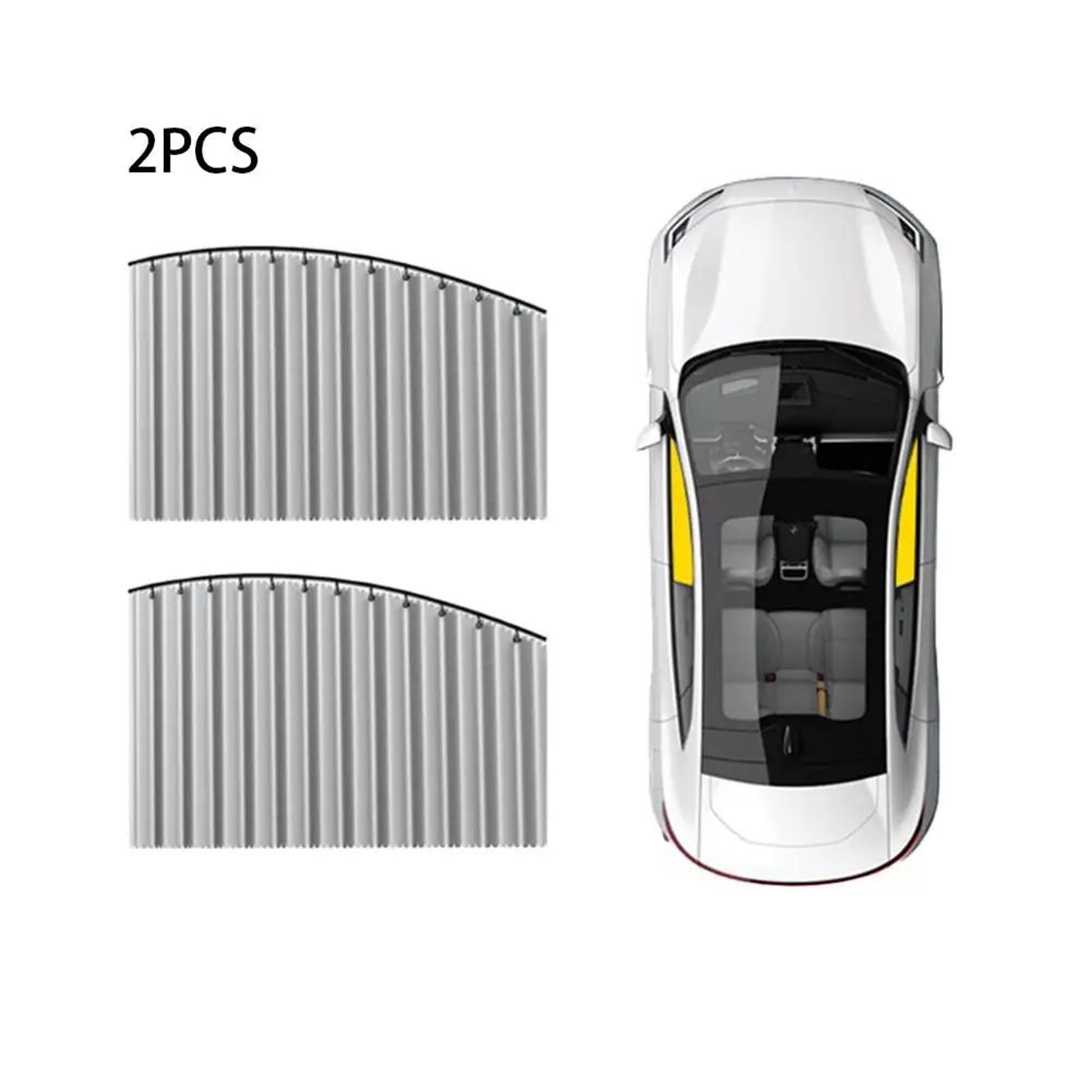 4PCS Retractable Car Window Sunshade Curtains With Sliding Rail UV Protection 9