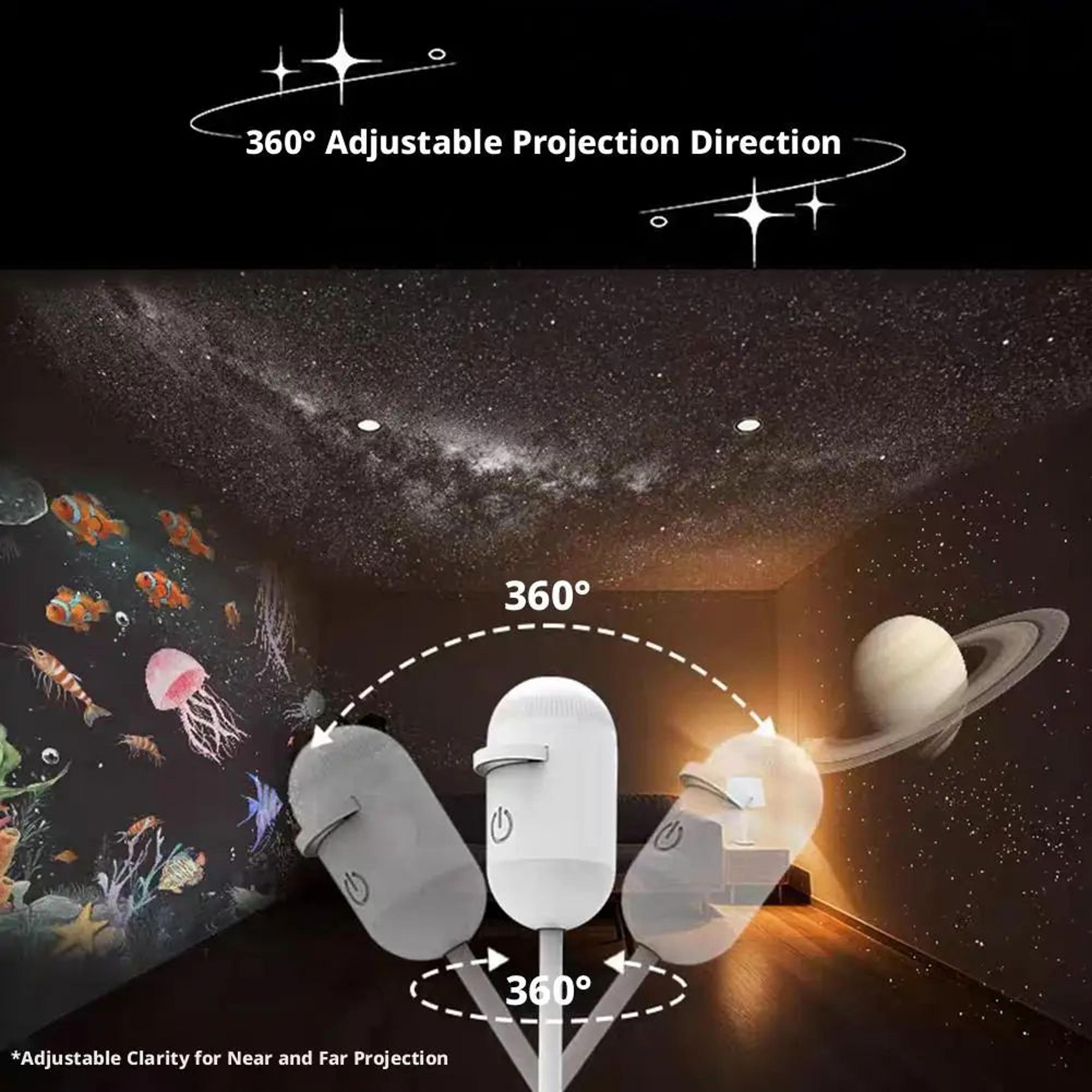 2in1 Mini Galaxy Star Projector Night Light USB Portable Ambient Lamp 3