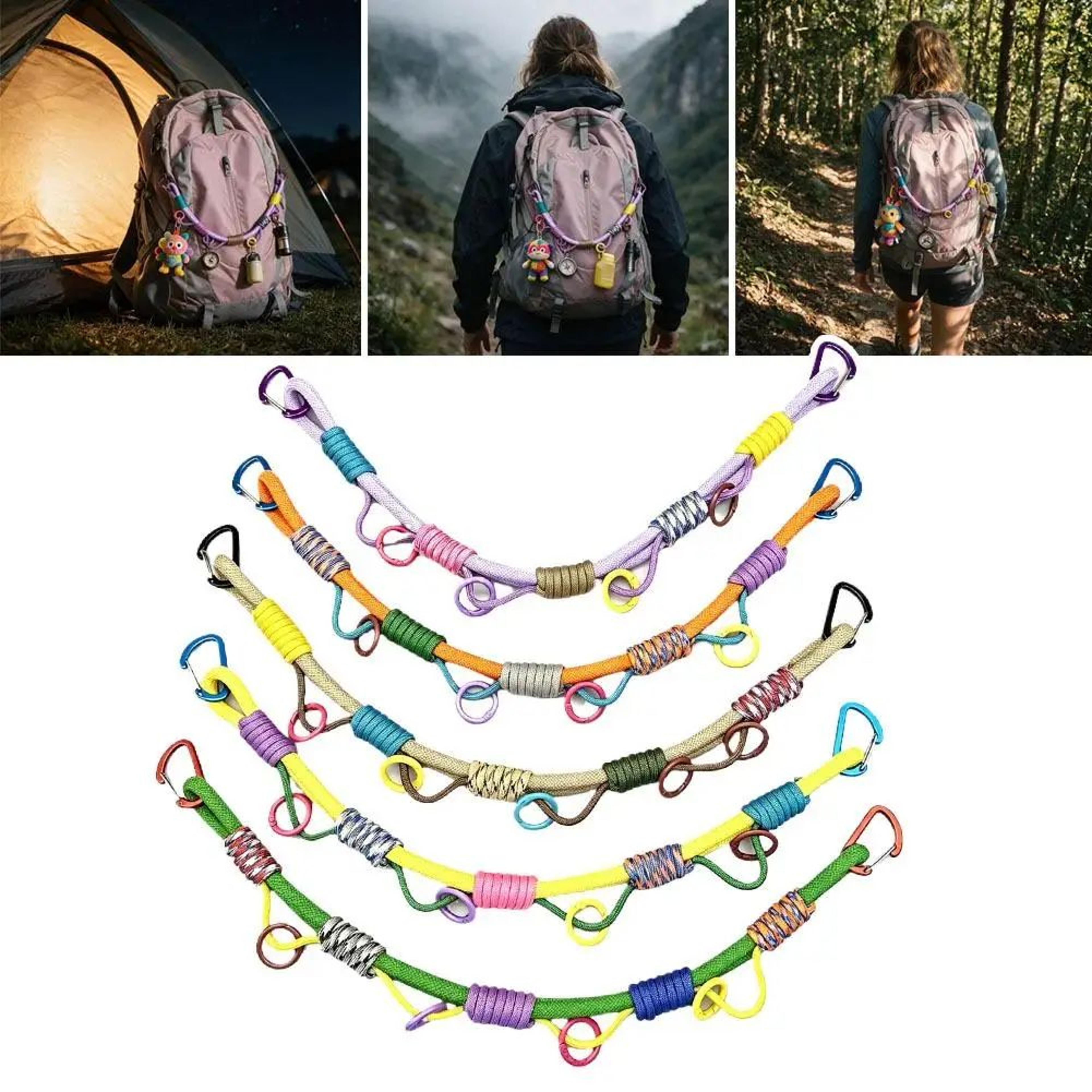 Handwoven Paracord Backpack Extension Strap With Dual Hooks 0