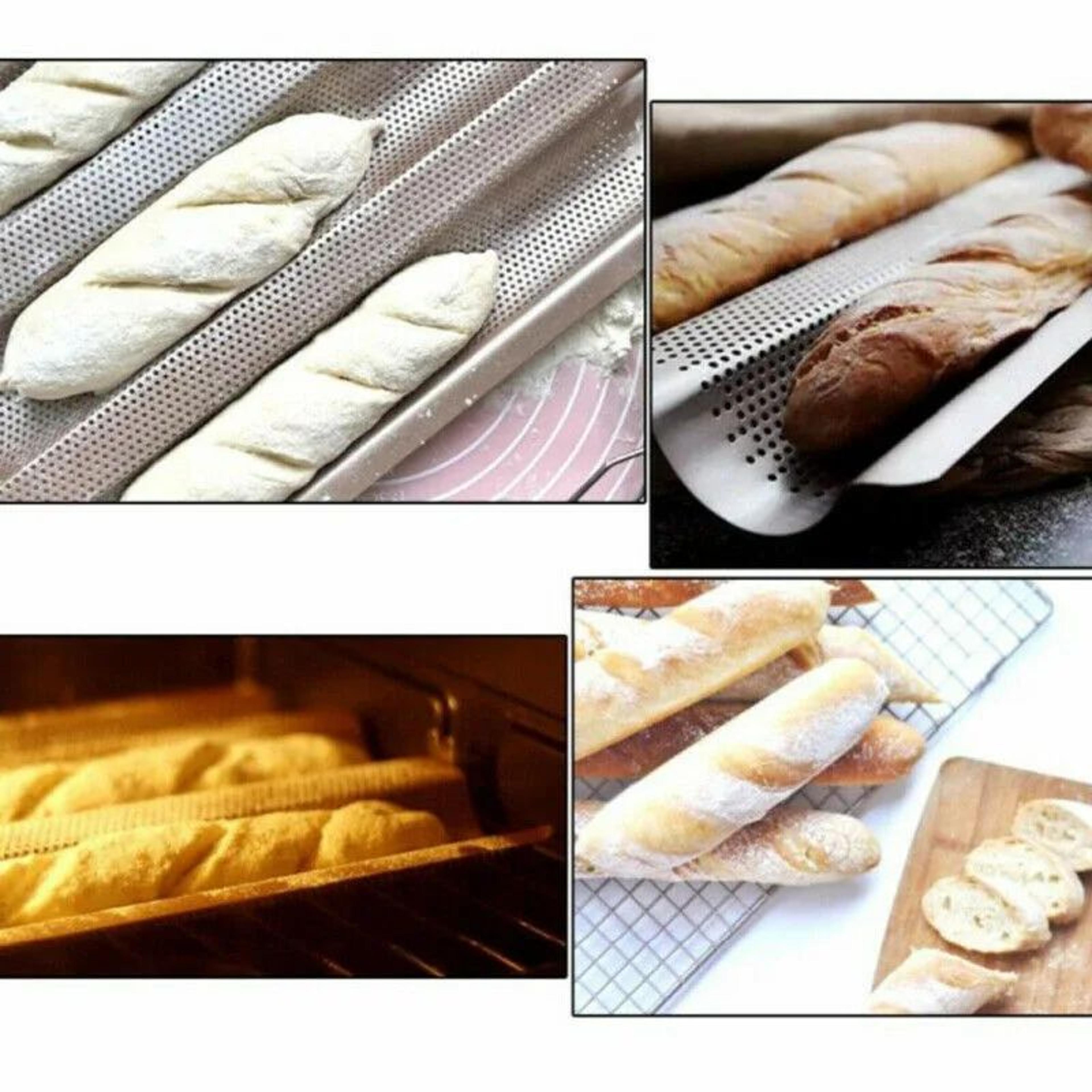 Nonstick Baguette Pan French Bread Baking Tray 2 3 4 Loaf Groove Mold 4
