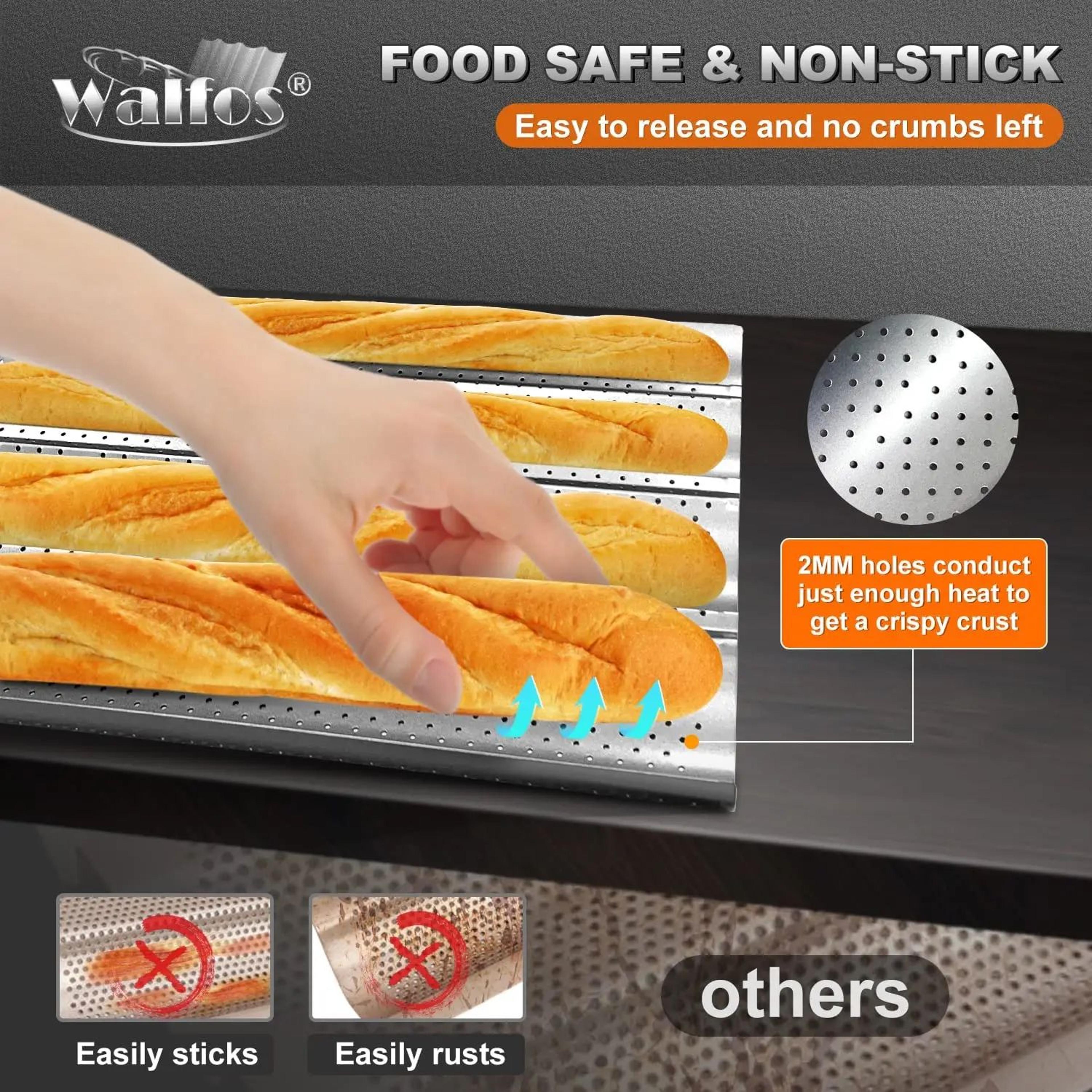 Nonstick Baguette Pan French Bread Baking Tray 2 3 4 Loaf Groove Mold 5