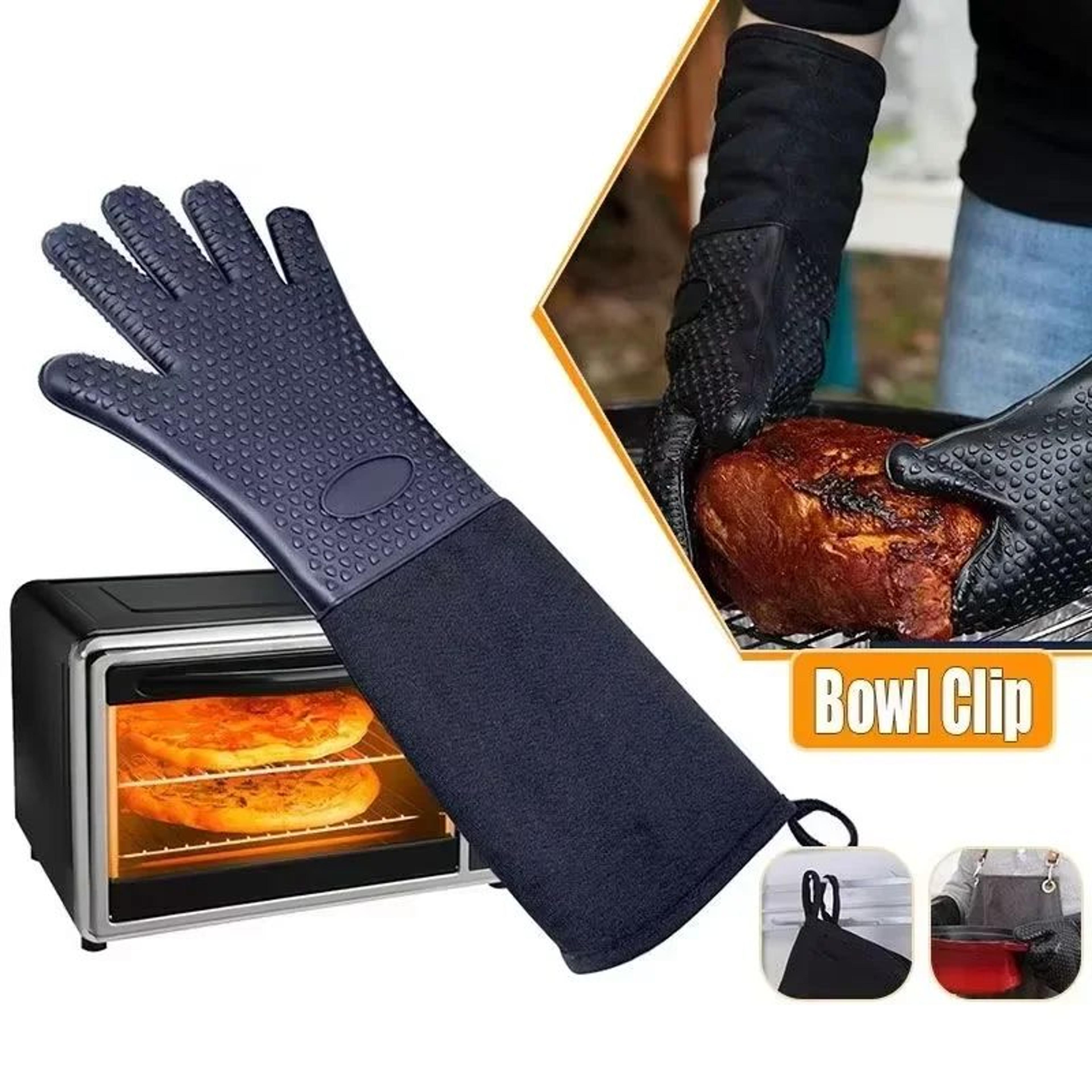 Extra Long Silicone Oven Mitts With Quilted Liner And NonSlip Grip 1