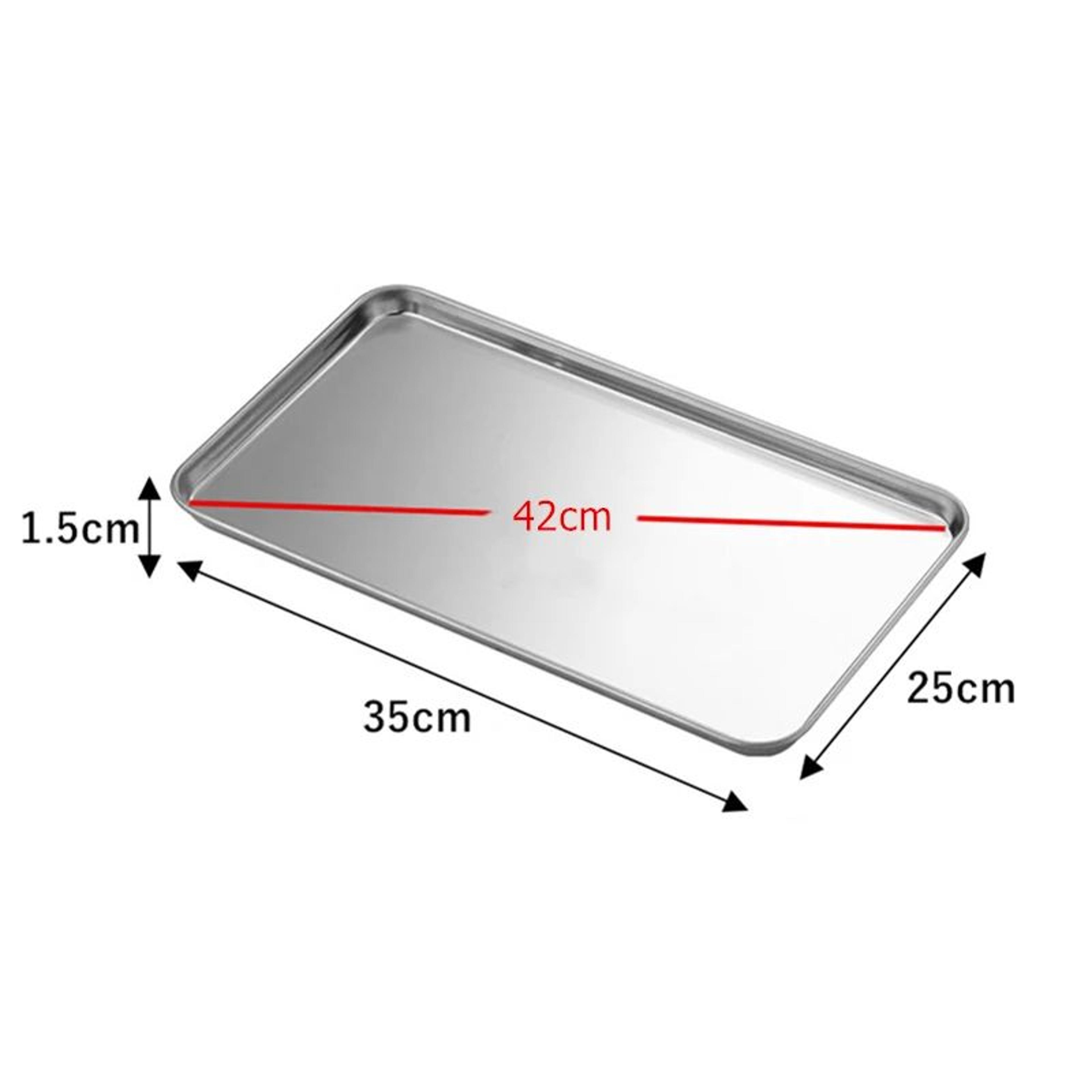 304 Stainless Steel Rectangular Food Serving Tray For Kitchen Restaurant And Pastry Use 10