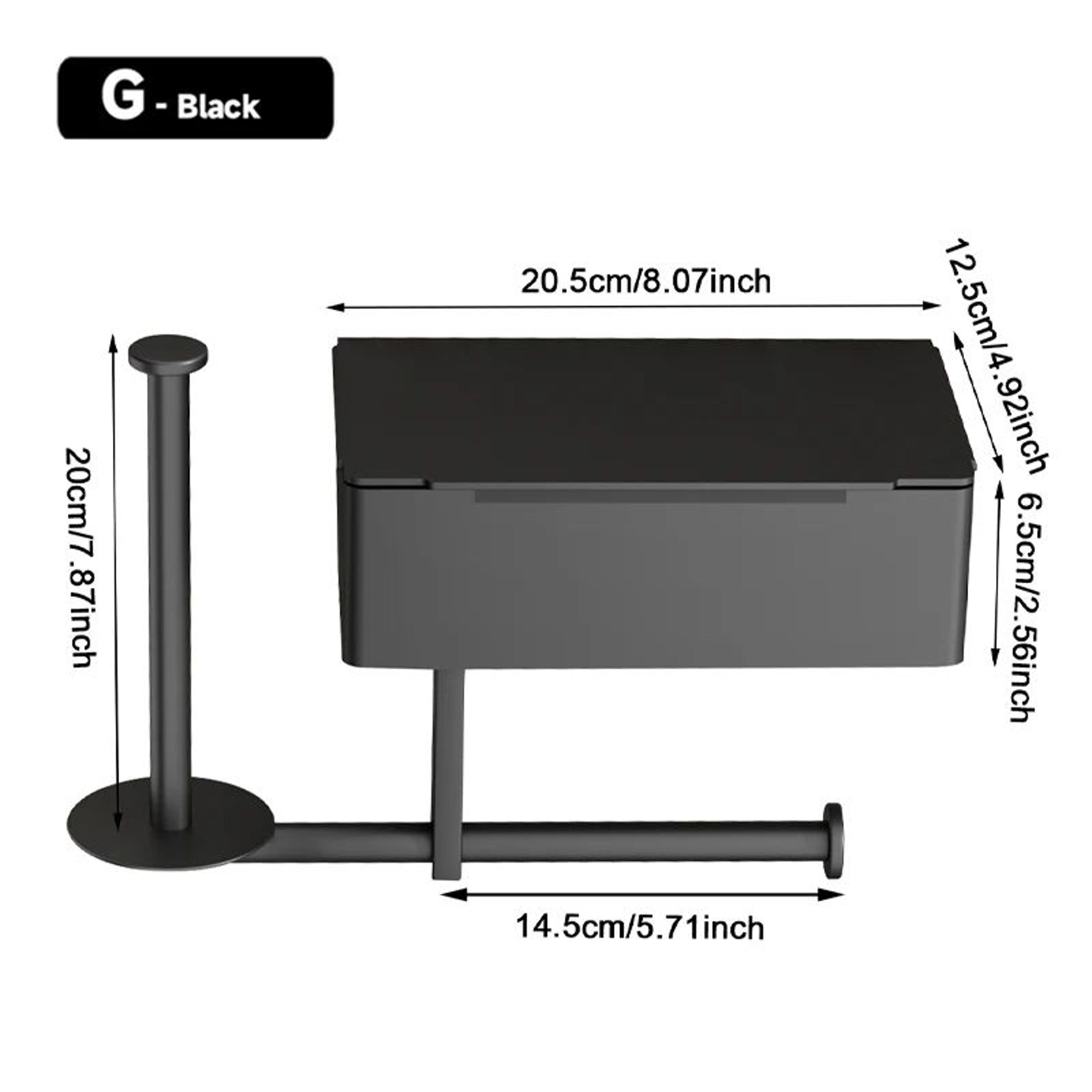 Wall Mounted Toilet Paper Holder With Wet Wipe Storage Shelf 10